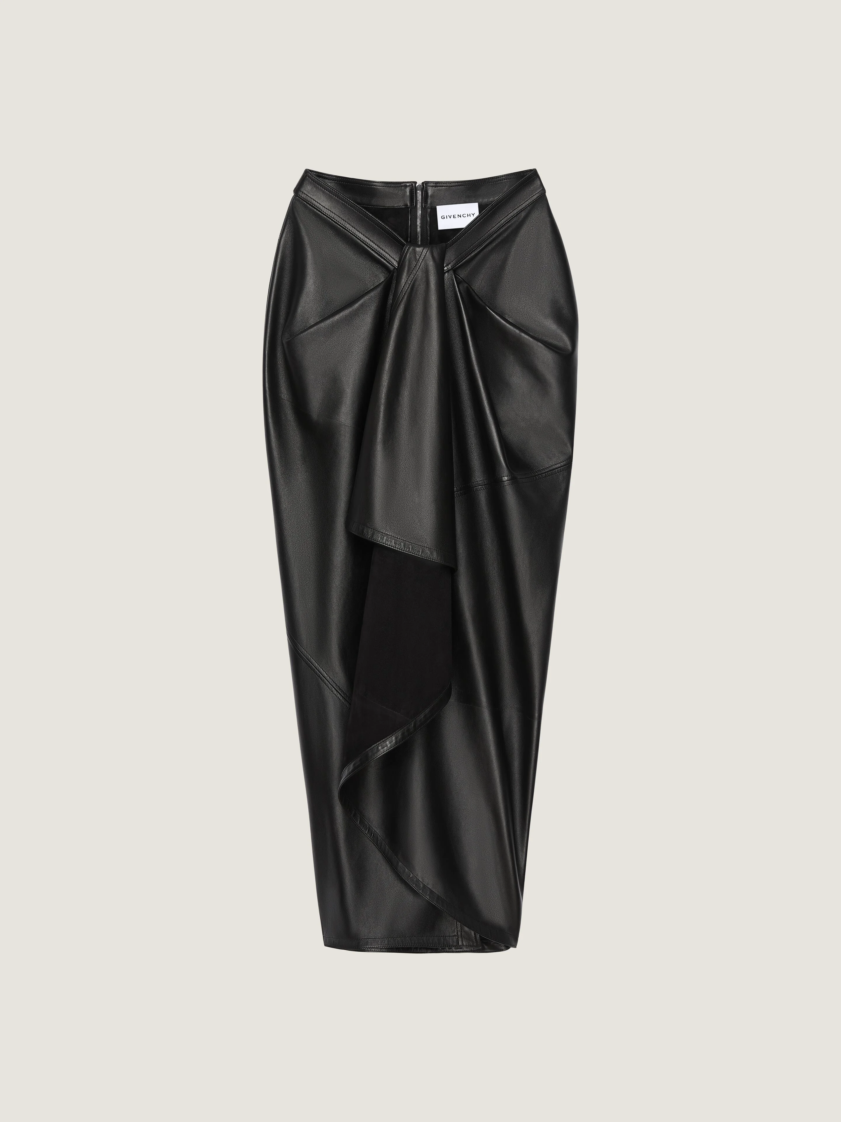 LONG WRAPPED SKIRT IN LEATHER - 1