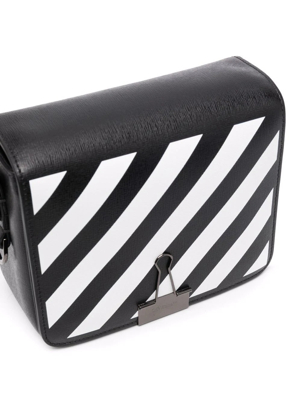 Diag-stripe leather shoulder bag - 5