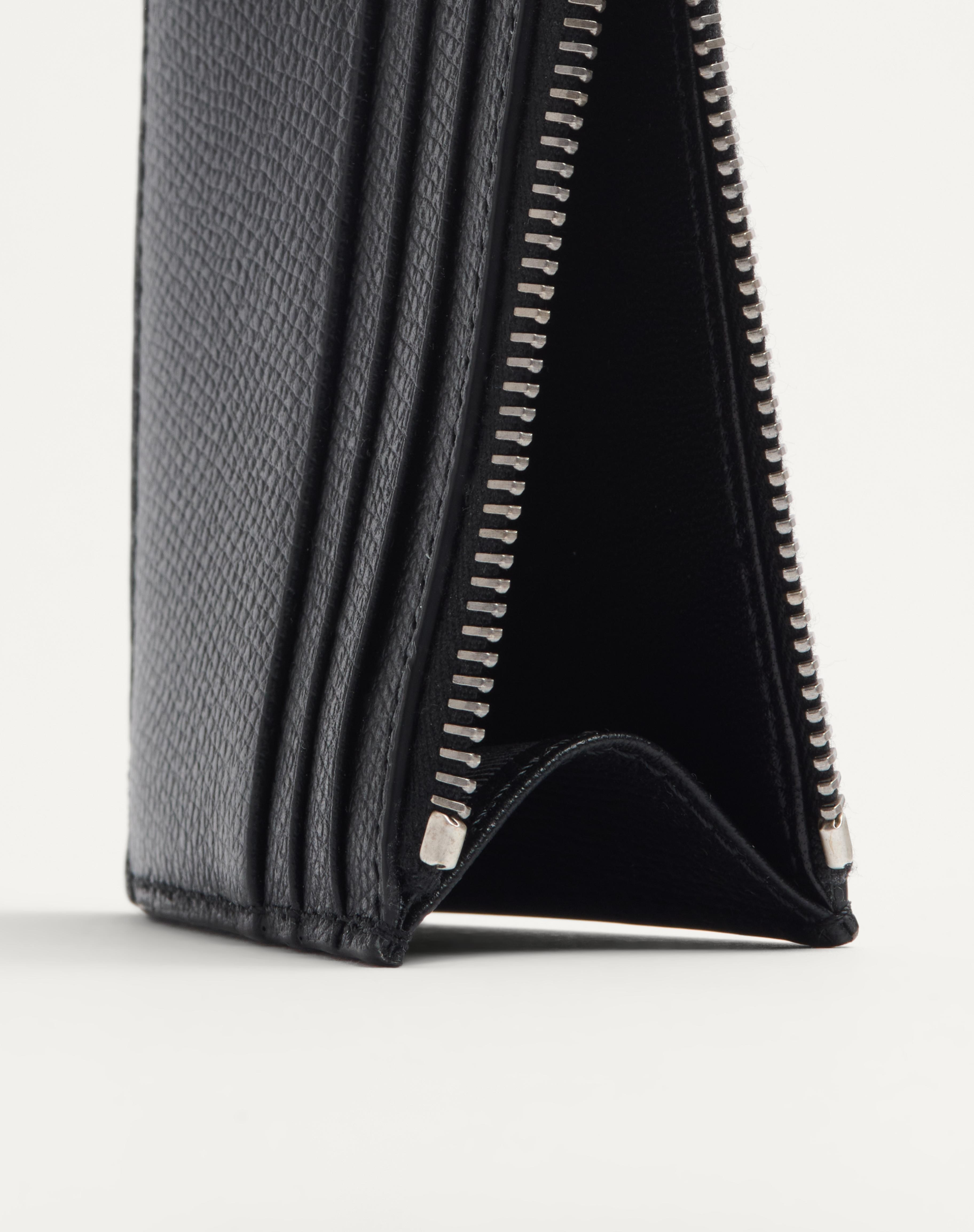 VLOGO SIGNATURE GRAINY CALFSKIN CARD HOLDER - 5