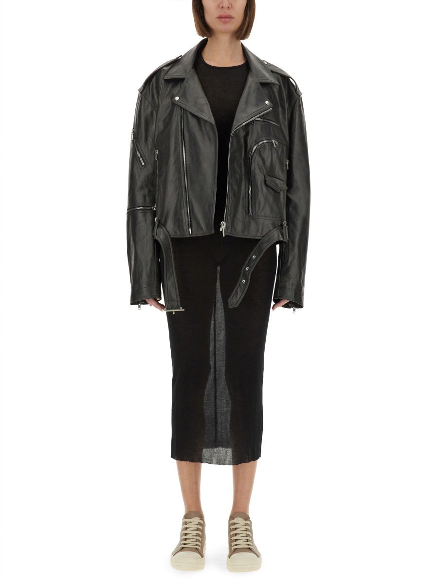 Rick Owens Women "Cropped Jumbo Bauhaus" Jacket - 2