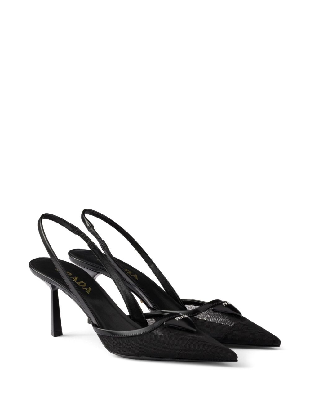75mm mesh slingback pumps - 2