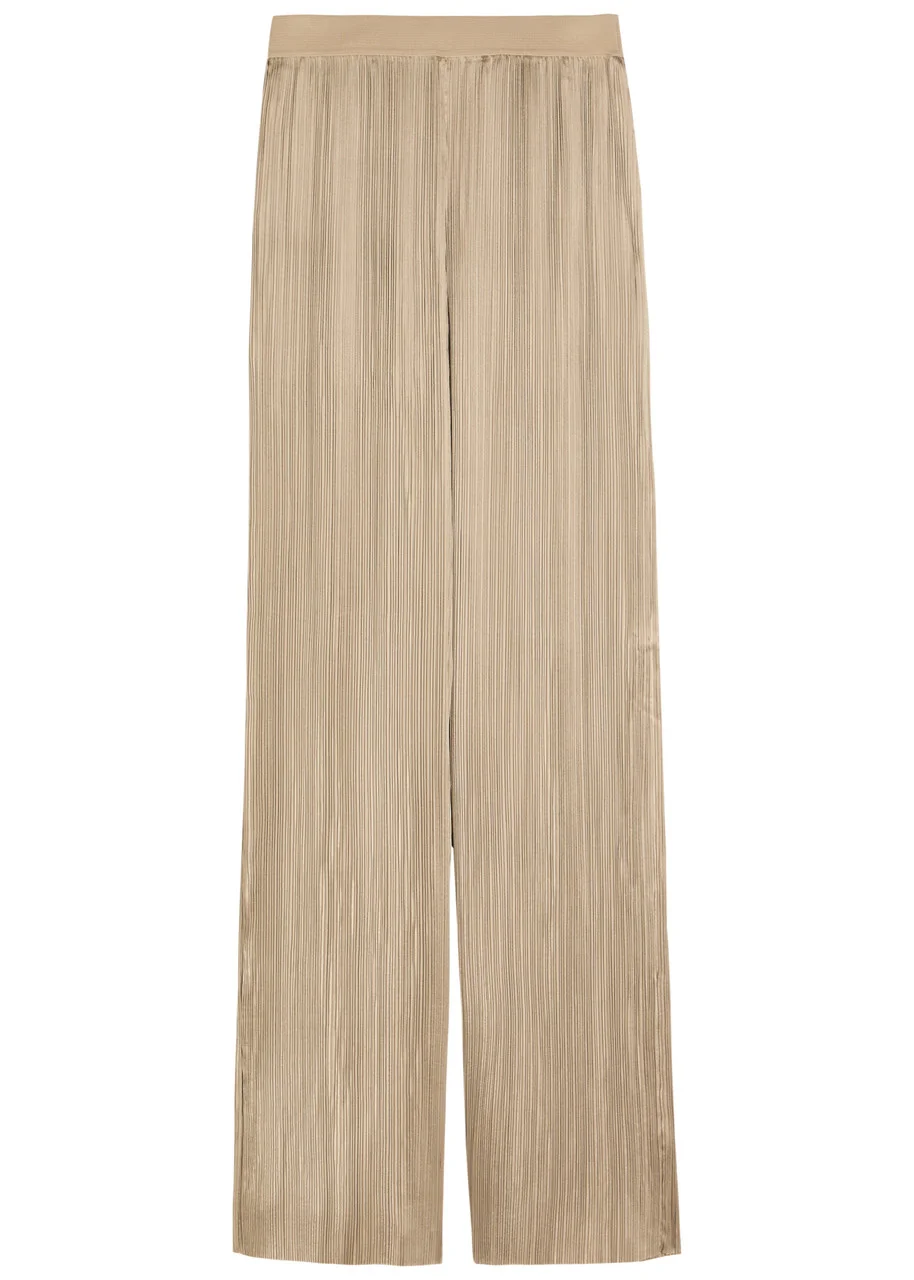 Joseph Amber Pleated Wide-leg Satin Trousers - 1
