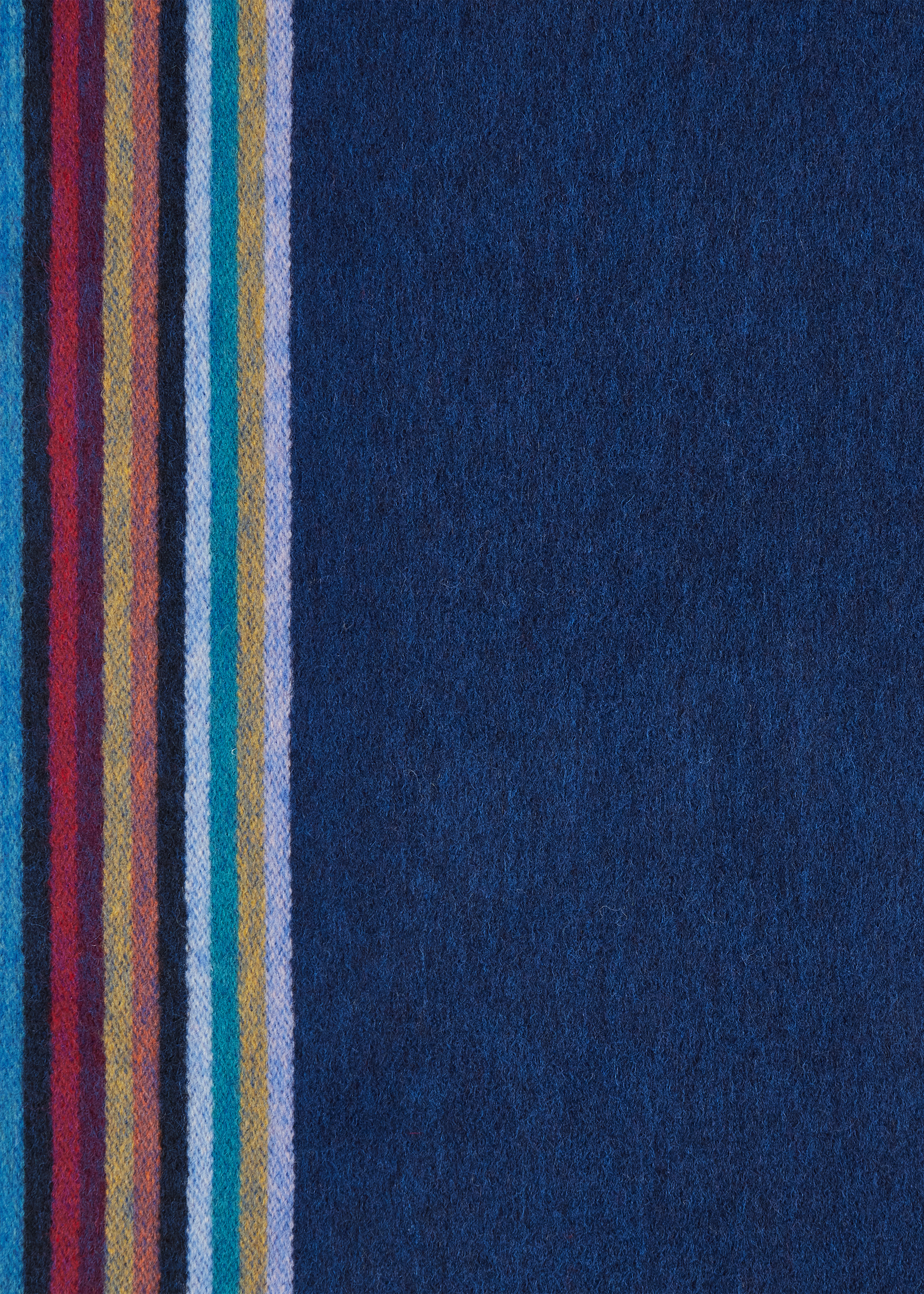 Navy 'Signature Stripe' Edge Cashmere Scarf - 4