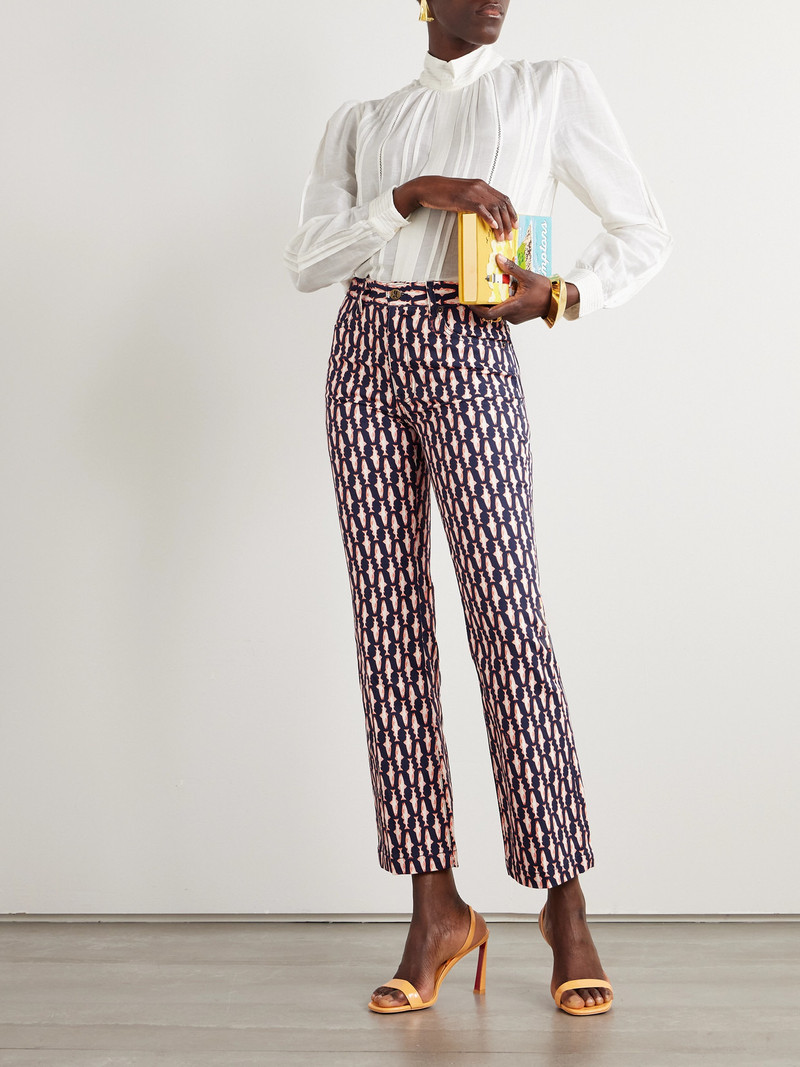 La DoubleJ The Cropped Printed Mid-rise Flared Jeans outlook