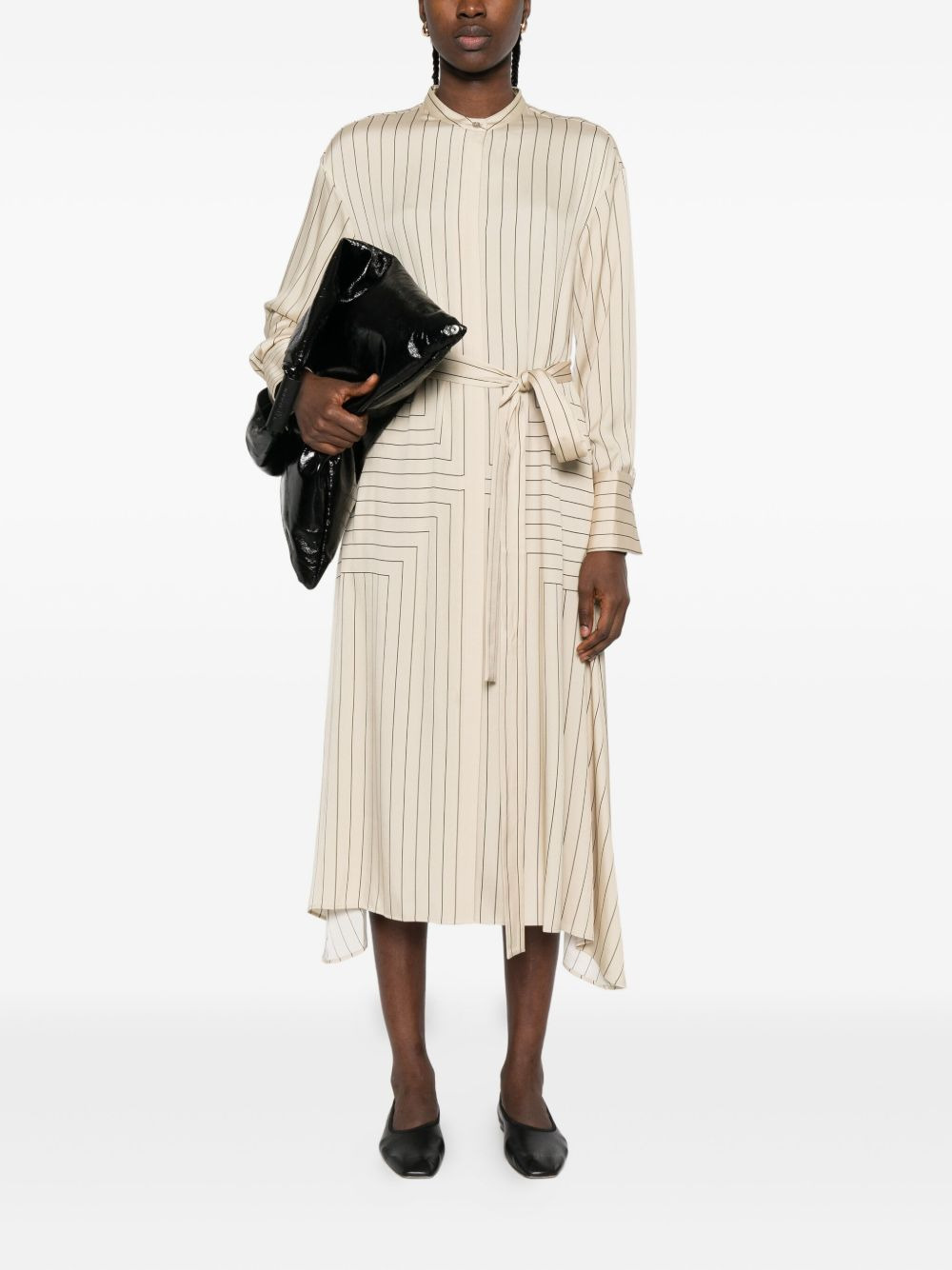 pinstripe belted midi dress - 2