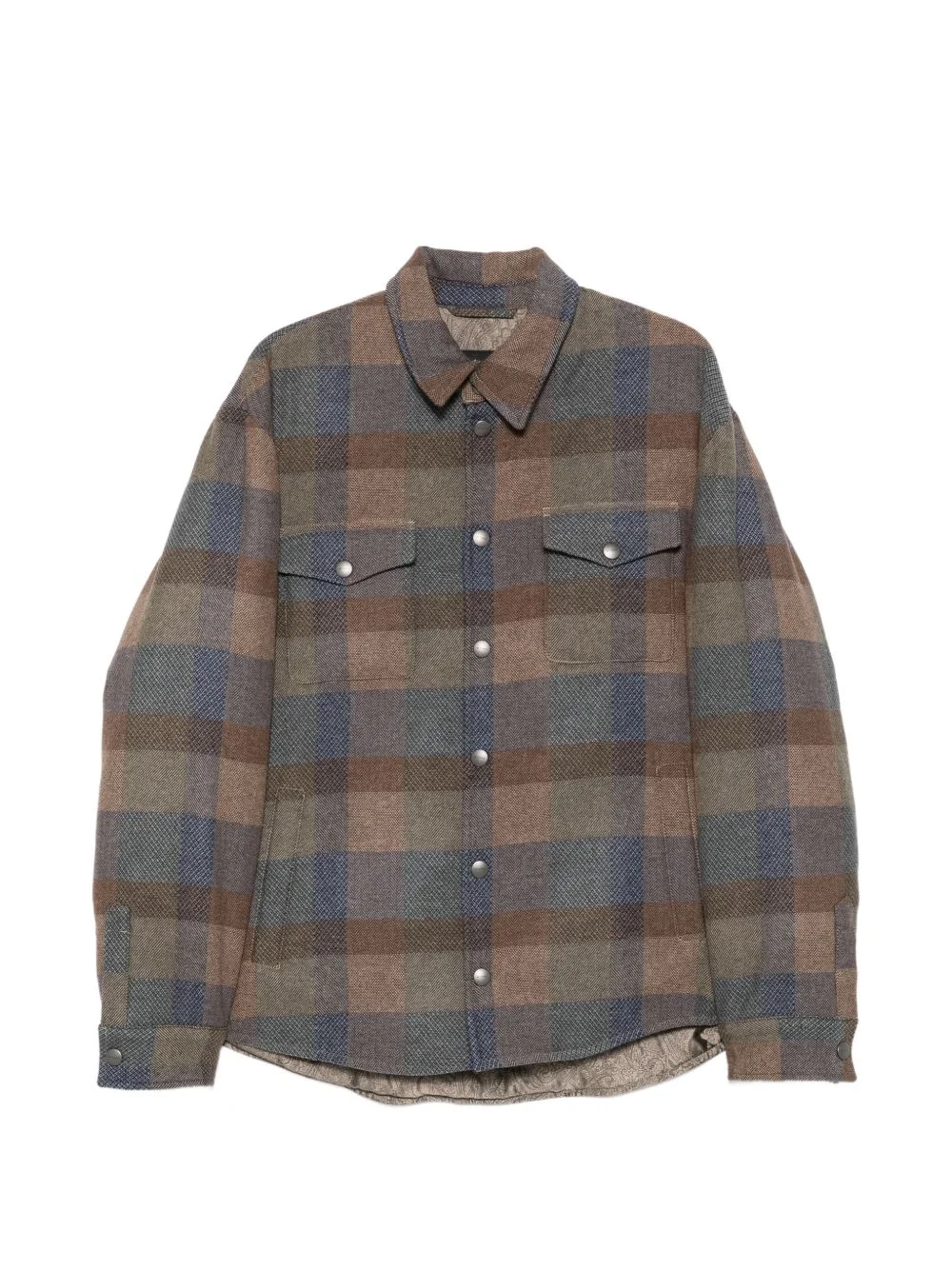 check-pattern button-up shirt - 1