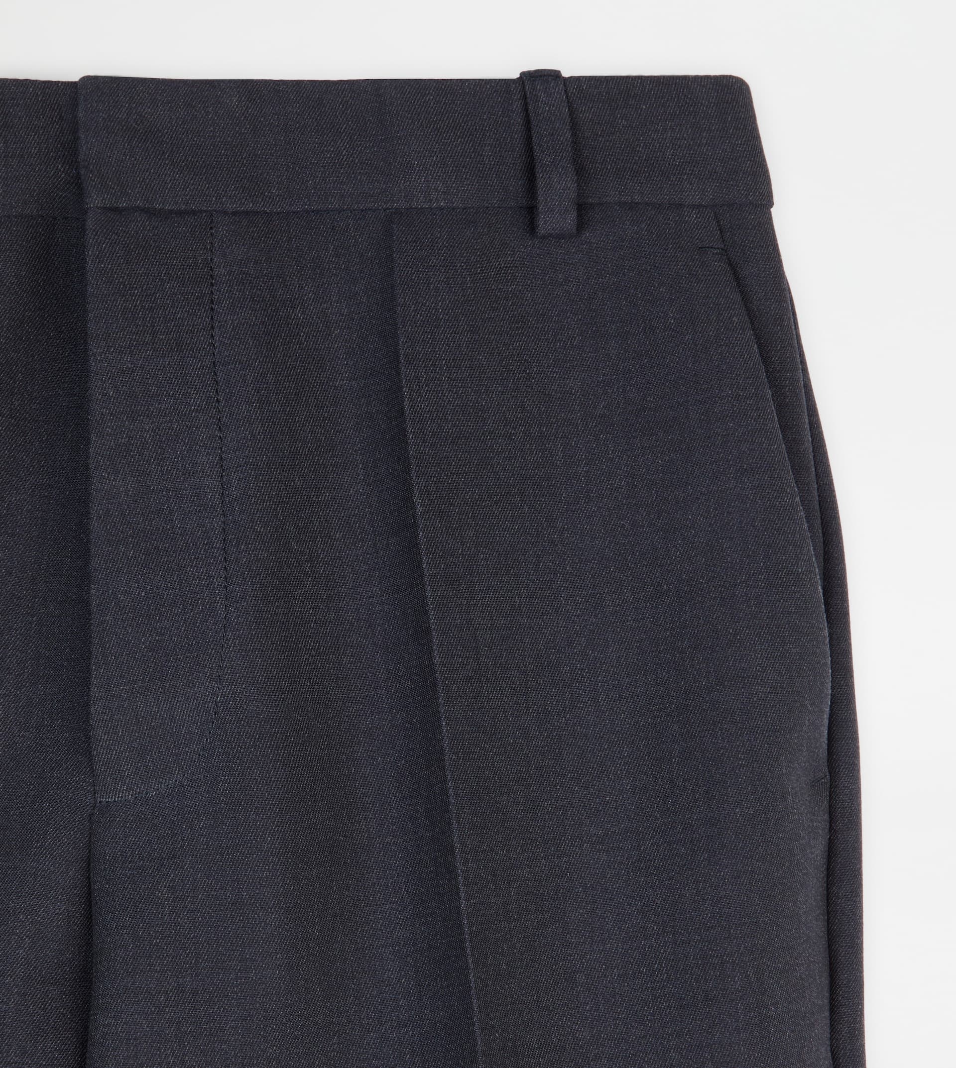 PANTS IN WOOL GABARDINE - BLUE - 7