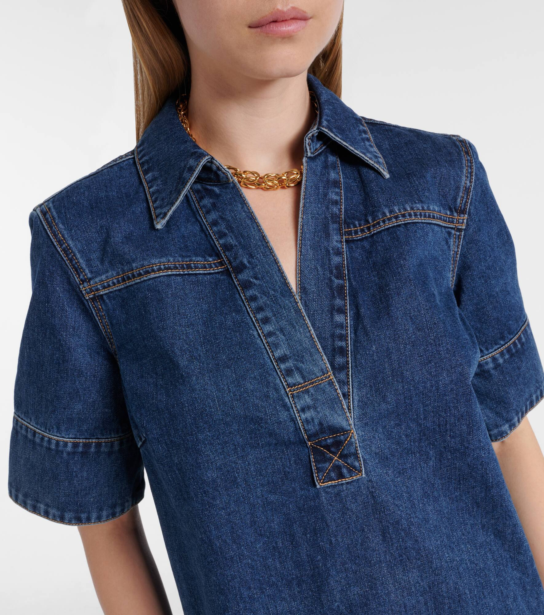 Denim shirt dress - 4