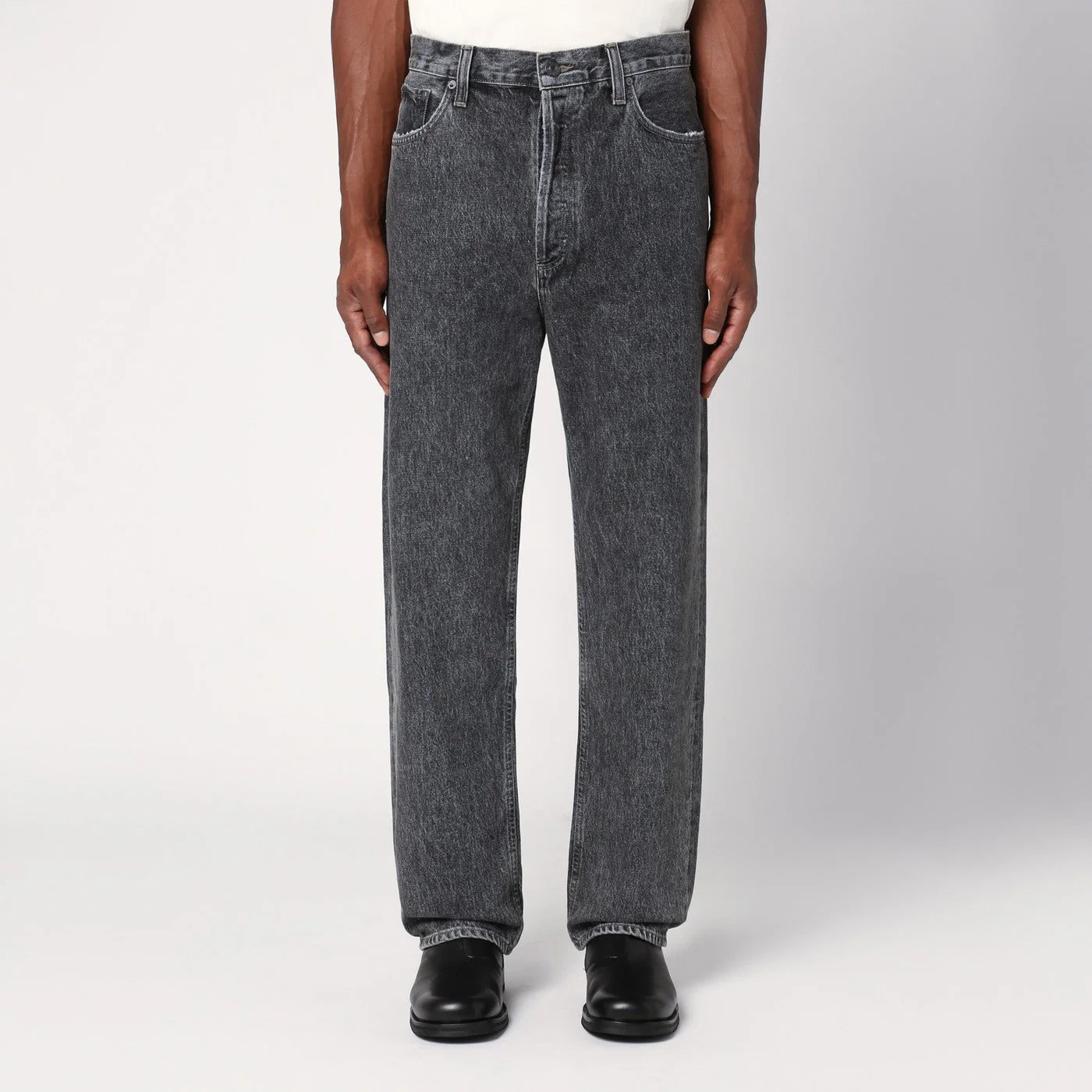 Washed-effect grey jeans - 1