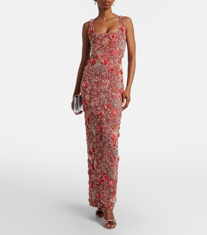 RACHEL GILBERT Francesca embellished floral gown outlook