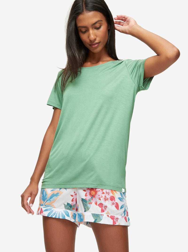 Women's T-Shirt Lara Micro Modal Stretch Sage Green - 3
