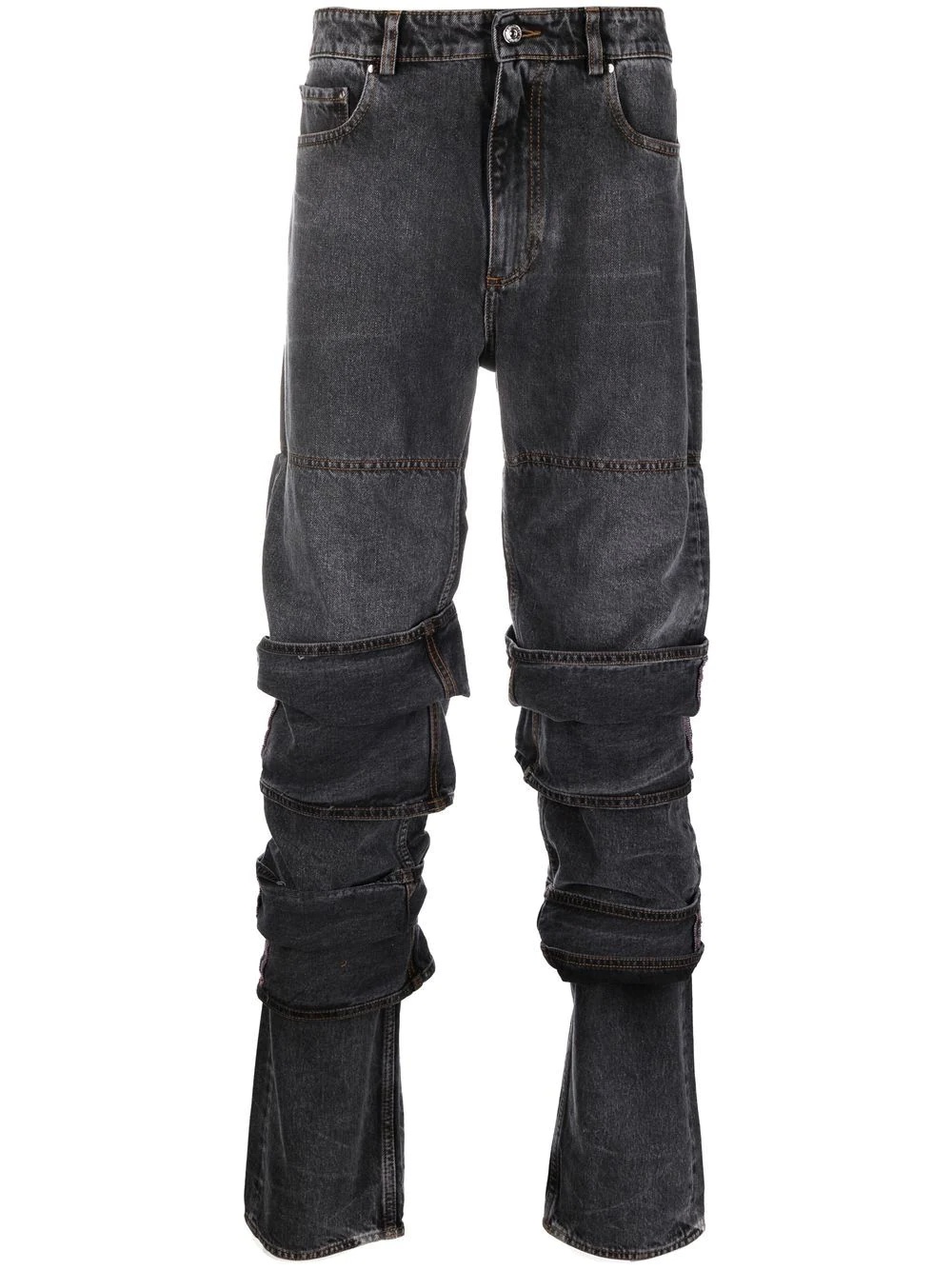 layered-design denim jean - 1