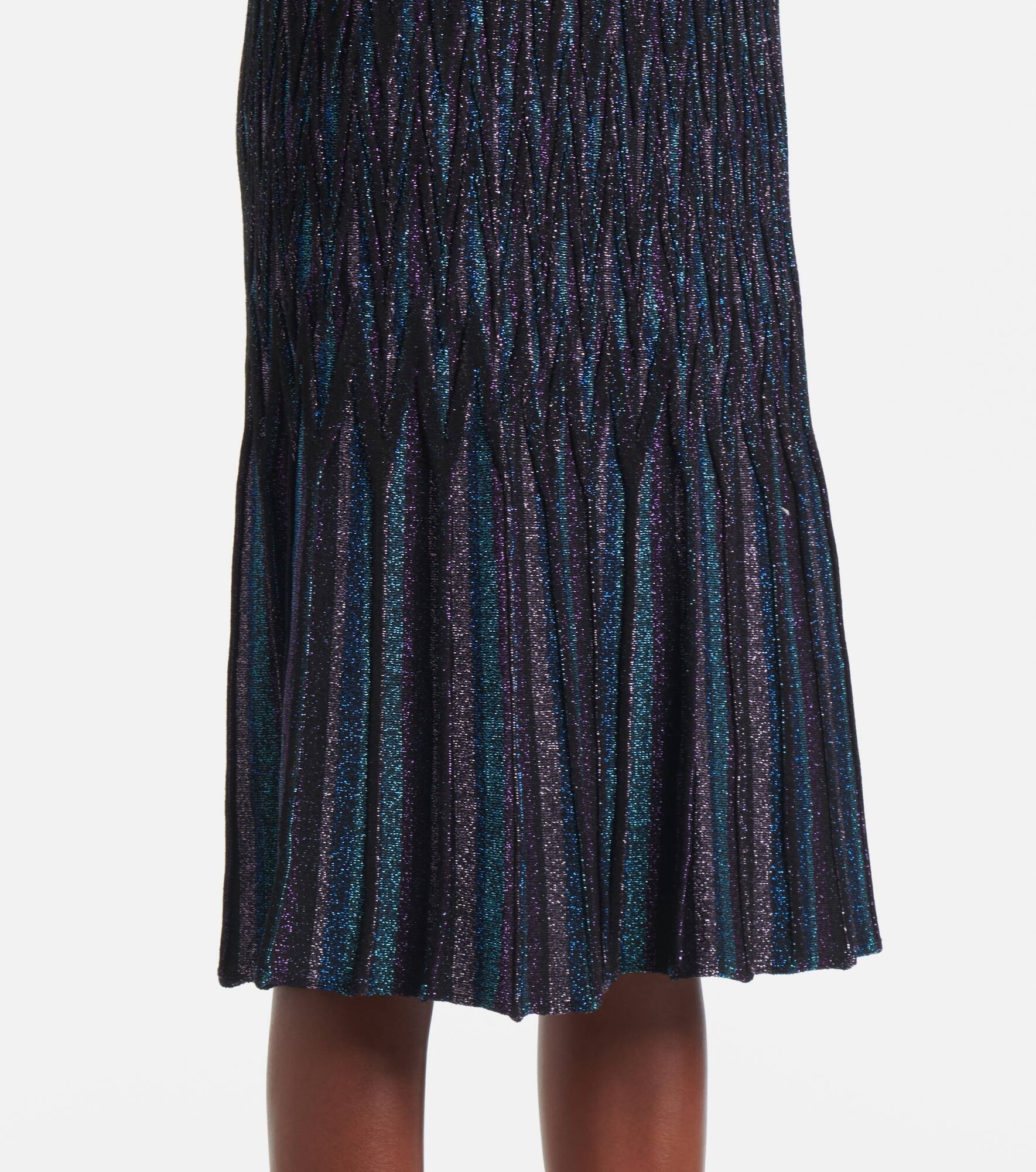 Pleated lamé midi skirt - 5