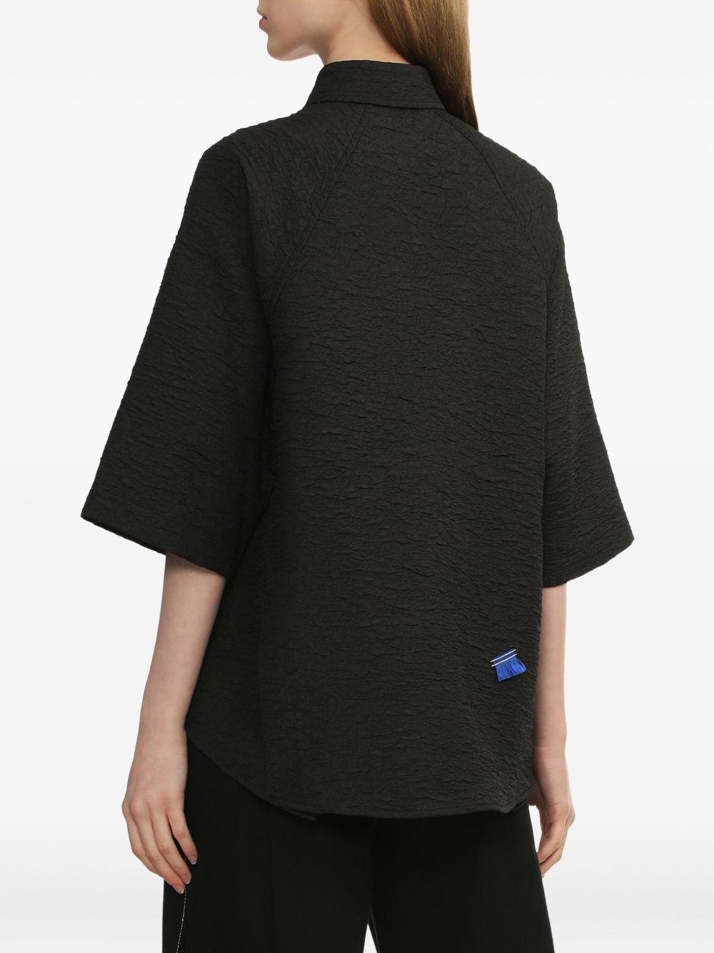 pleated raglan-sleeve shirt - 4