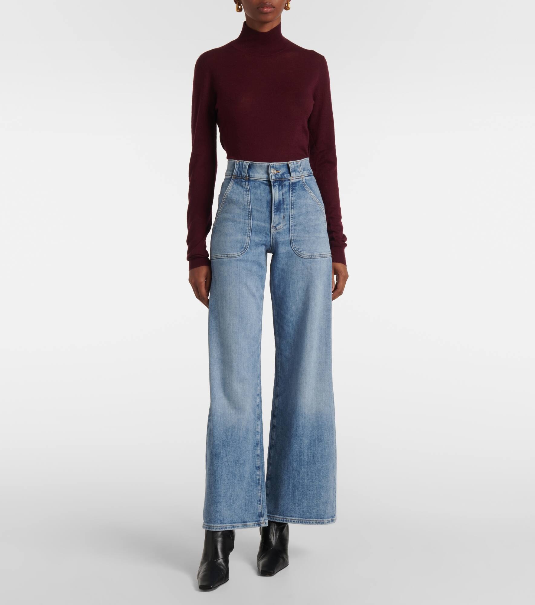 Modern Pocket high-rise wide-leg jeans - 7