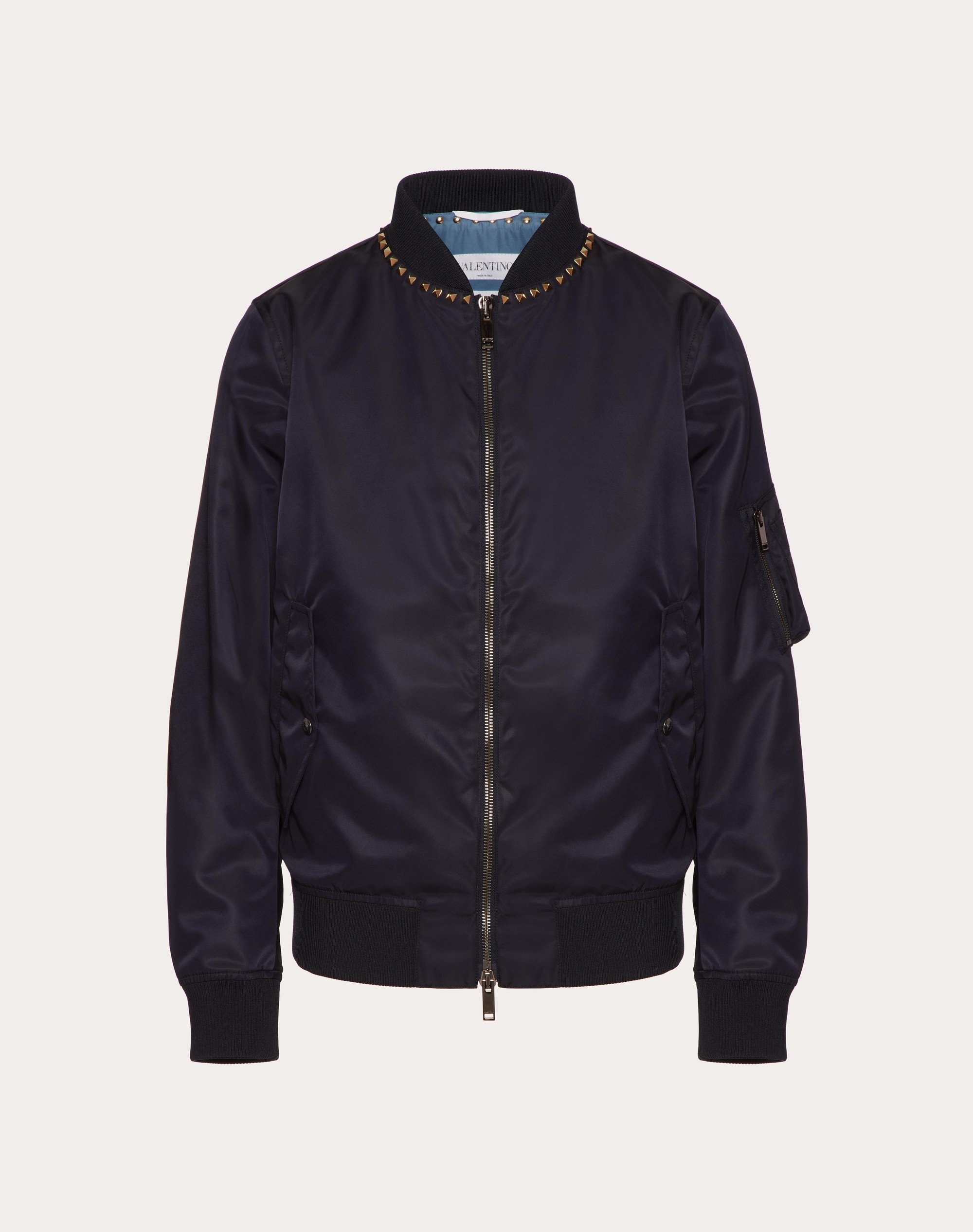 NYLON BOMBER JACKET WITH BLACK UNTITLED STUDS ON THE NECKLINE - 1