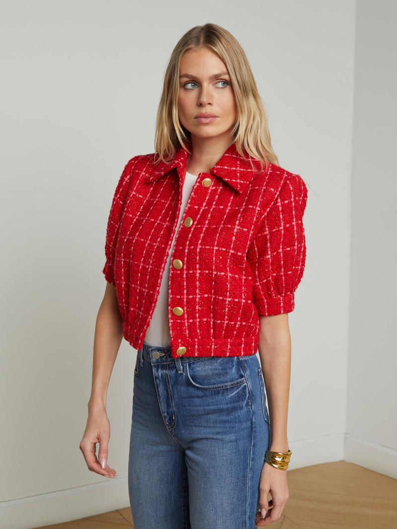 L'AGENCE Cove Cropped Tweed Jacket outlook