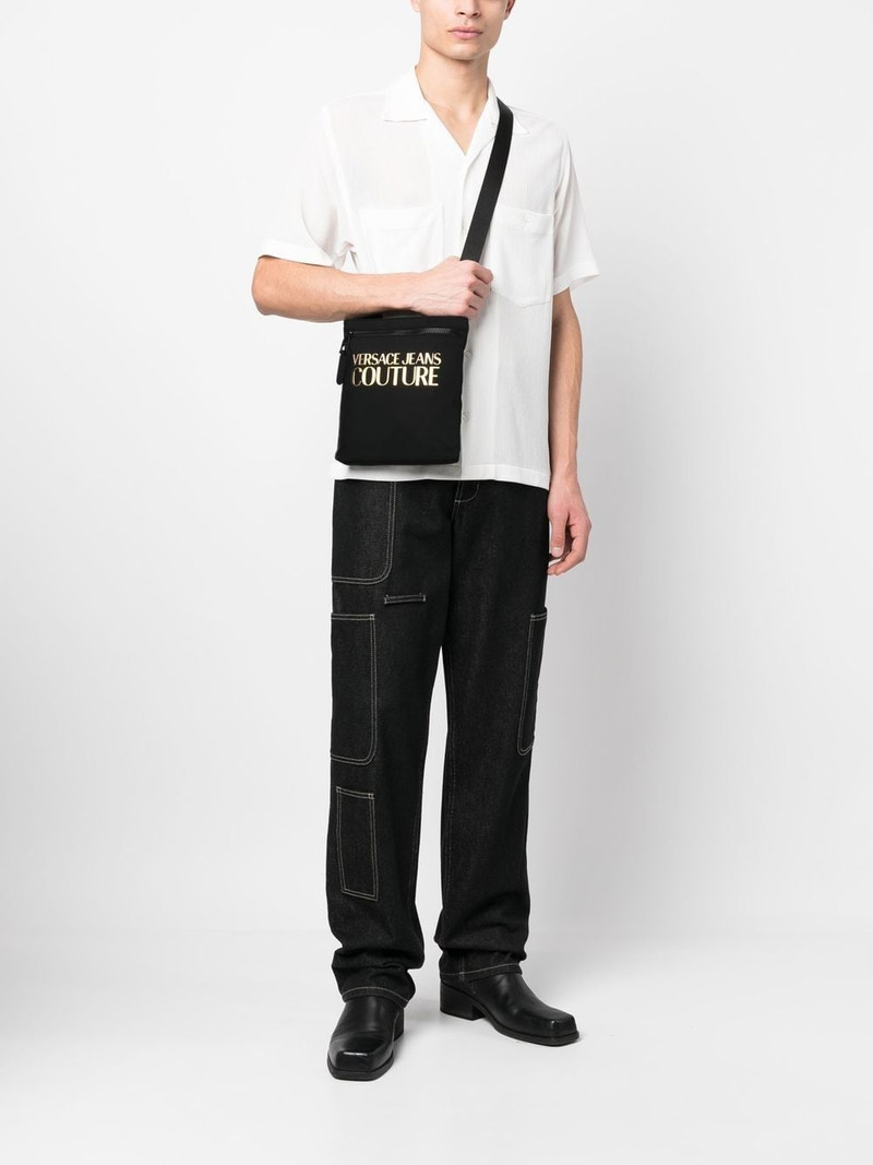 VERSACE JEANS COUTURE logo-plaque detail messenger bag outlook