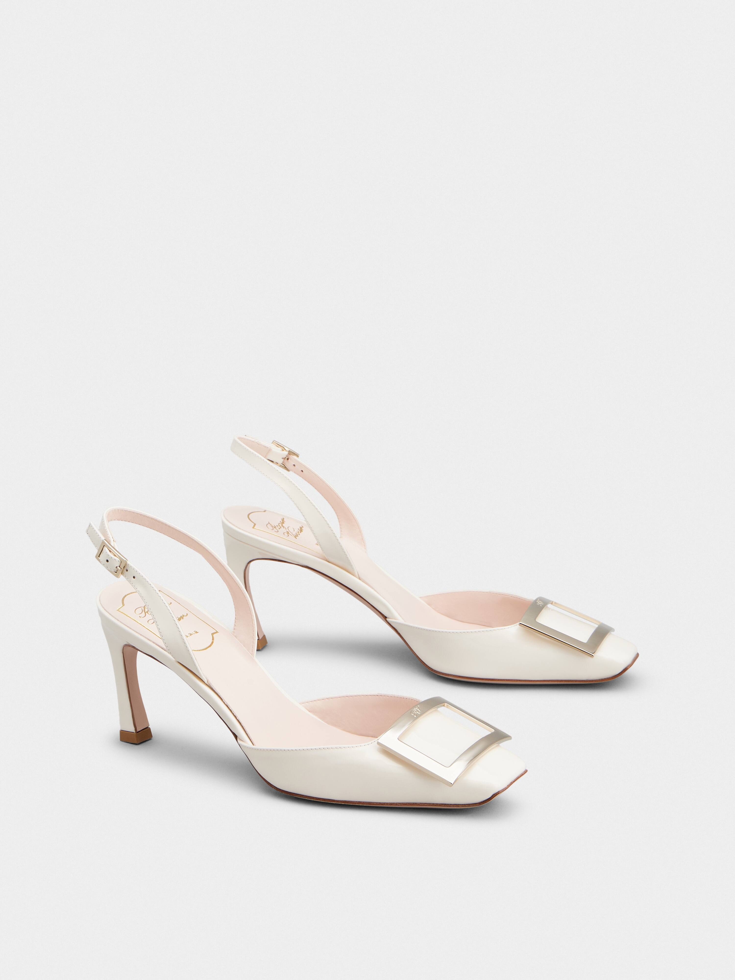 Trompette Metal Buckle Slingback Pumps in Patent Leather - 2