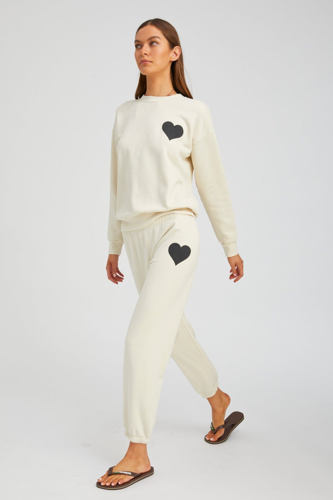 VINTAGE WHITE HEART SWEATPANTS - 4