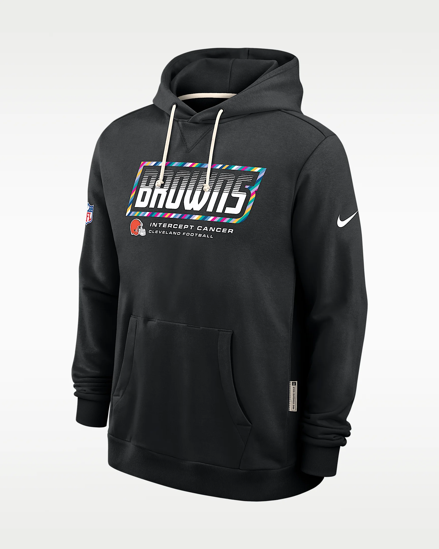 Cleveland Browns Crucial Catch Sideline Standard Issue Men's Nike Dri-FIT NFL Pullover Hoodie - 1