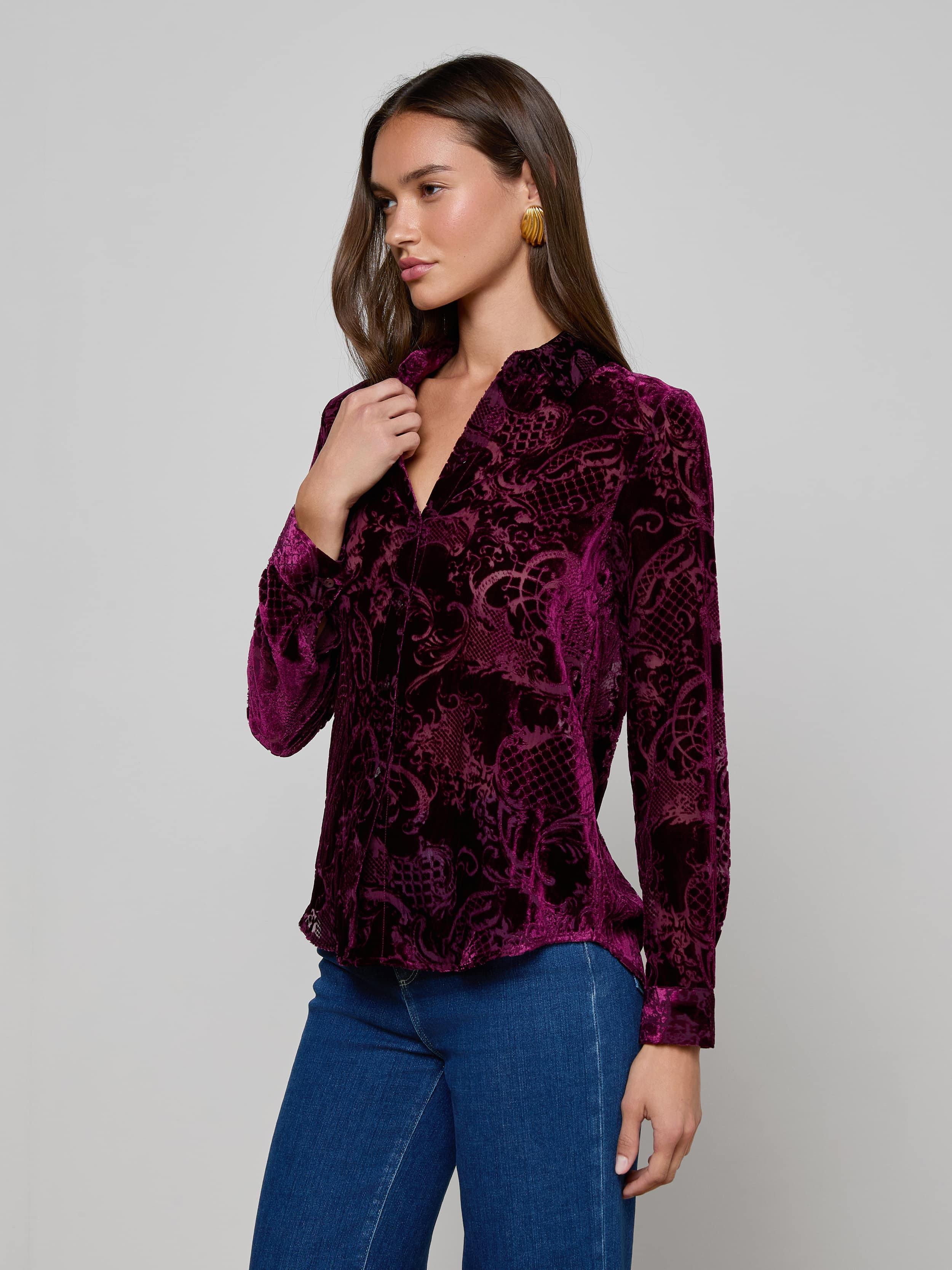 Laurent Velvet Blouse - 3