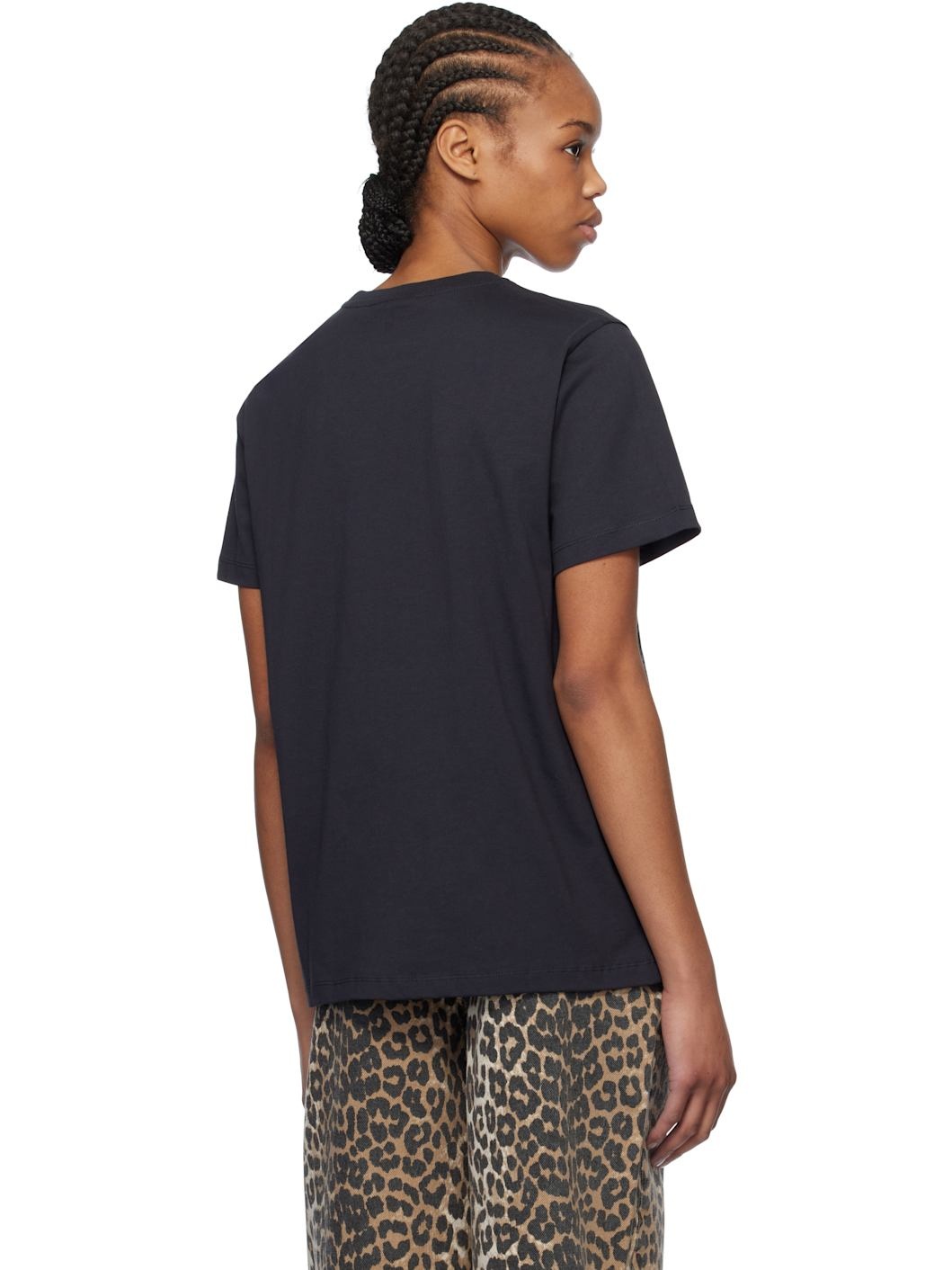 Black Basic Jersey Moonlight Relaxed T-shirt - 3