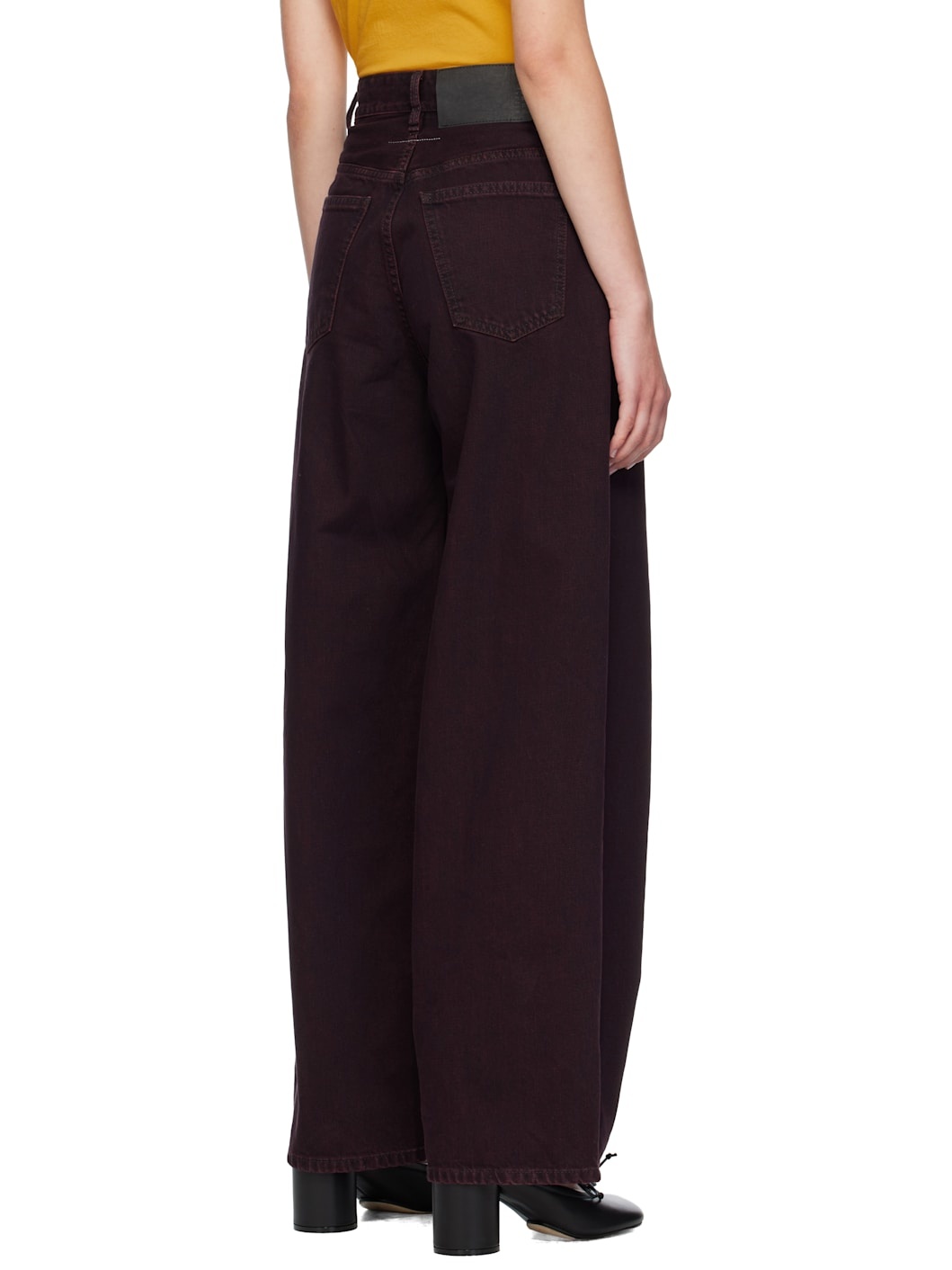Burgundy Wide-Leg Jeans - 3