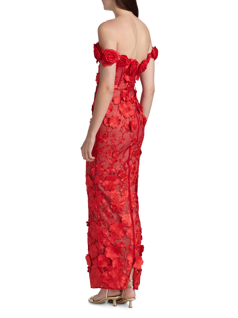 Women's Jasmine Off-the-Shoulder Gown - Red 5