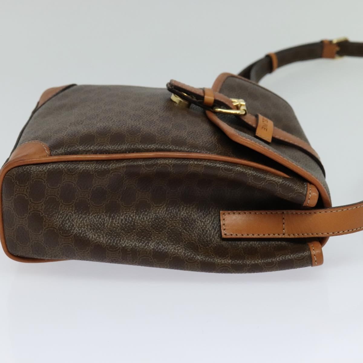 CELINE Macadam Canvas Shoulder Bag Pvc Brown Gold - 5