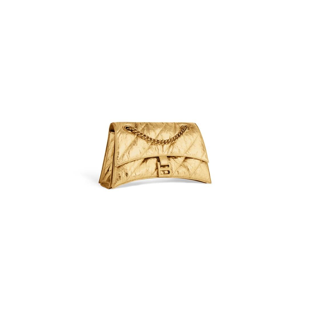 Women's Crush Small Chain Bag Metallized Quilted  in Gold - 2