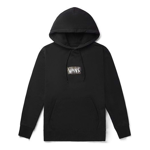 Men's Vans Back Printing Pullover hooded Fleece Lined Black VN0A4BP4BLK - 1