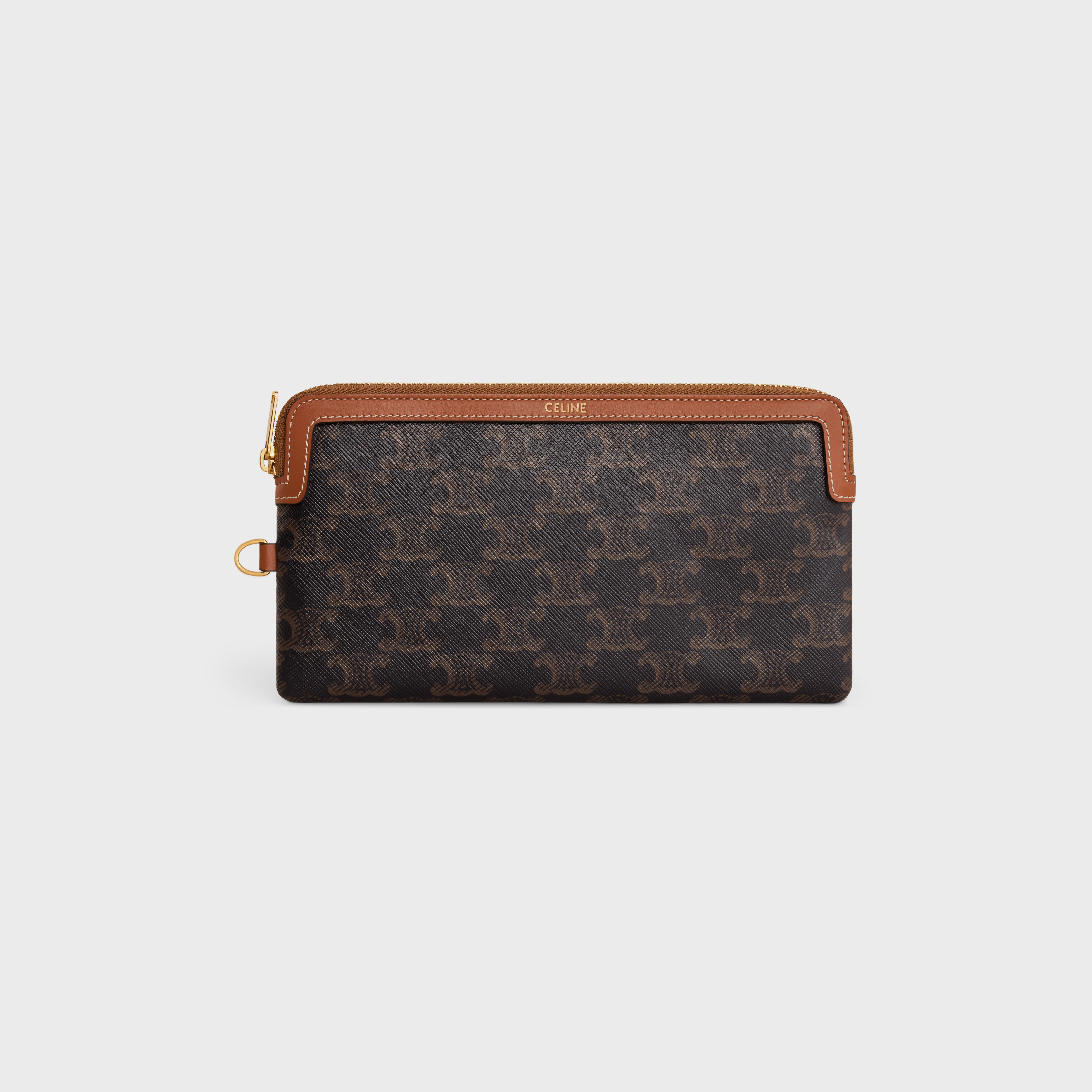 【関税&送料込】Celine Pouch In Triomphe Canvas CELINE LONG POUCH WITH STRAP TRIOMPHE CANVAS | REVERSIBLE