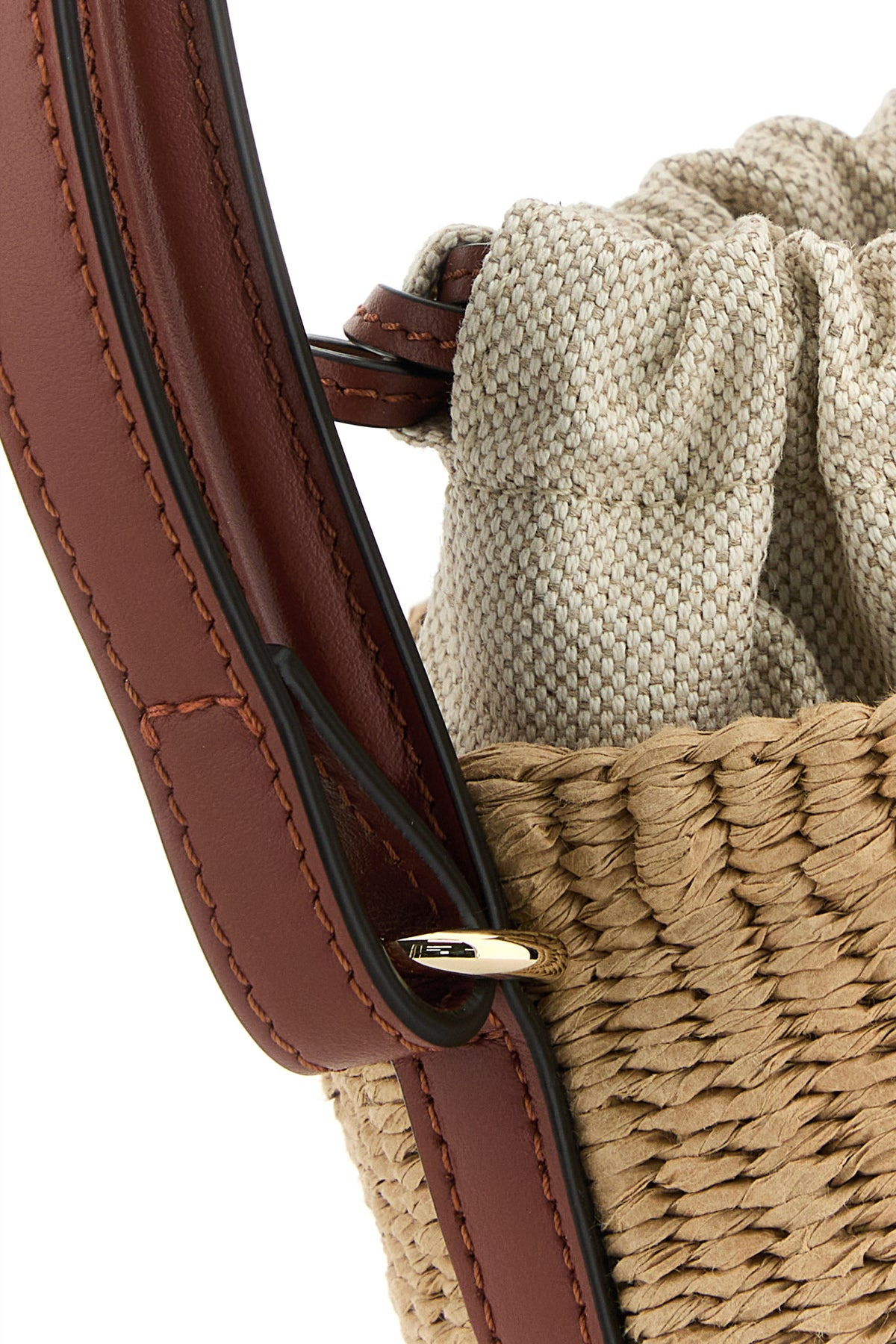 Raffia Horse Medal bucket bag - 4