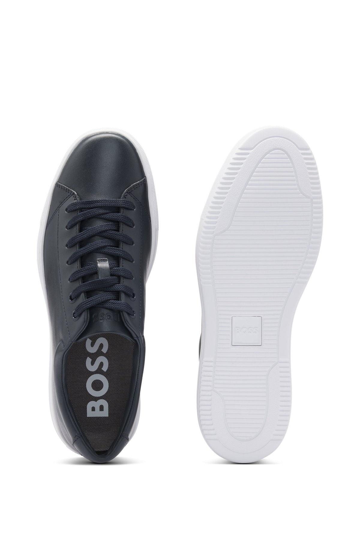 NAPPA-LEATHER TRAINERS WITH BRANDED COUNTER - 4