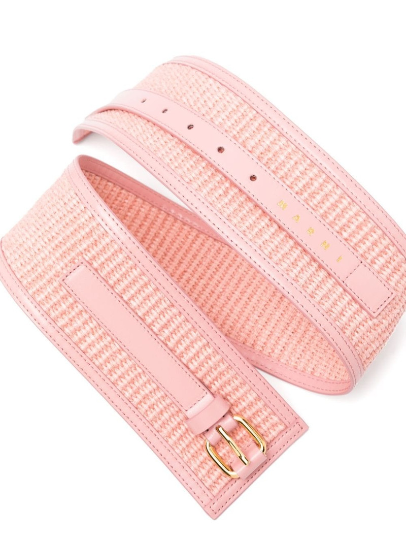 Marni woven rafia buckle-fastening belt outlook