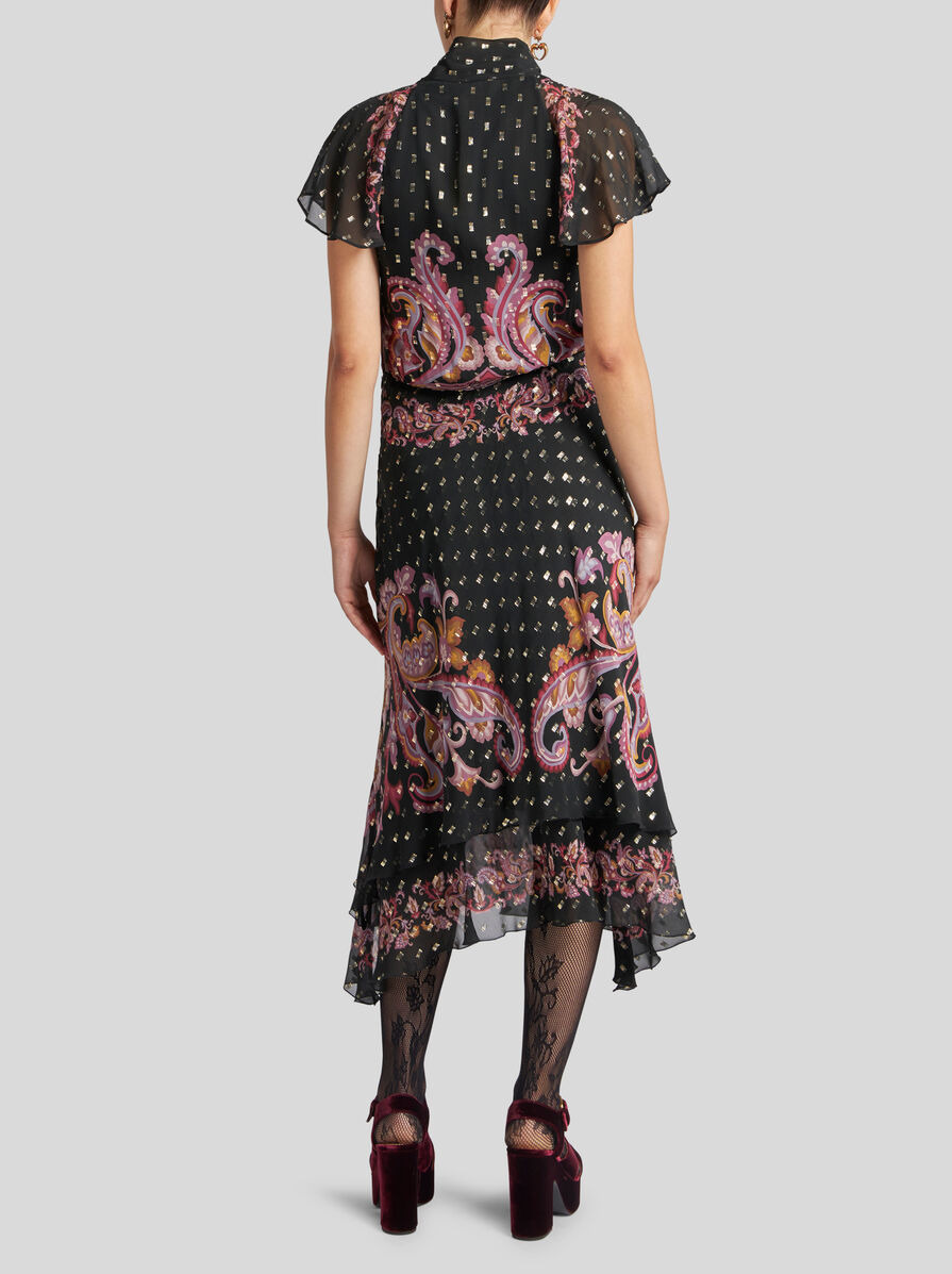 FIL COUPÉ SILK MIDI DRESS - 4
