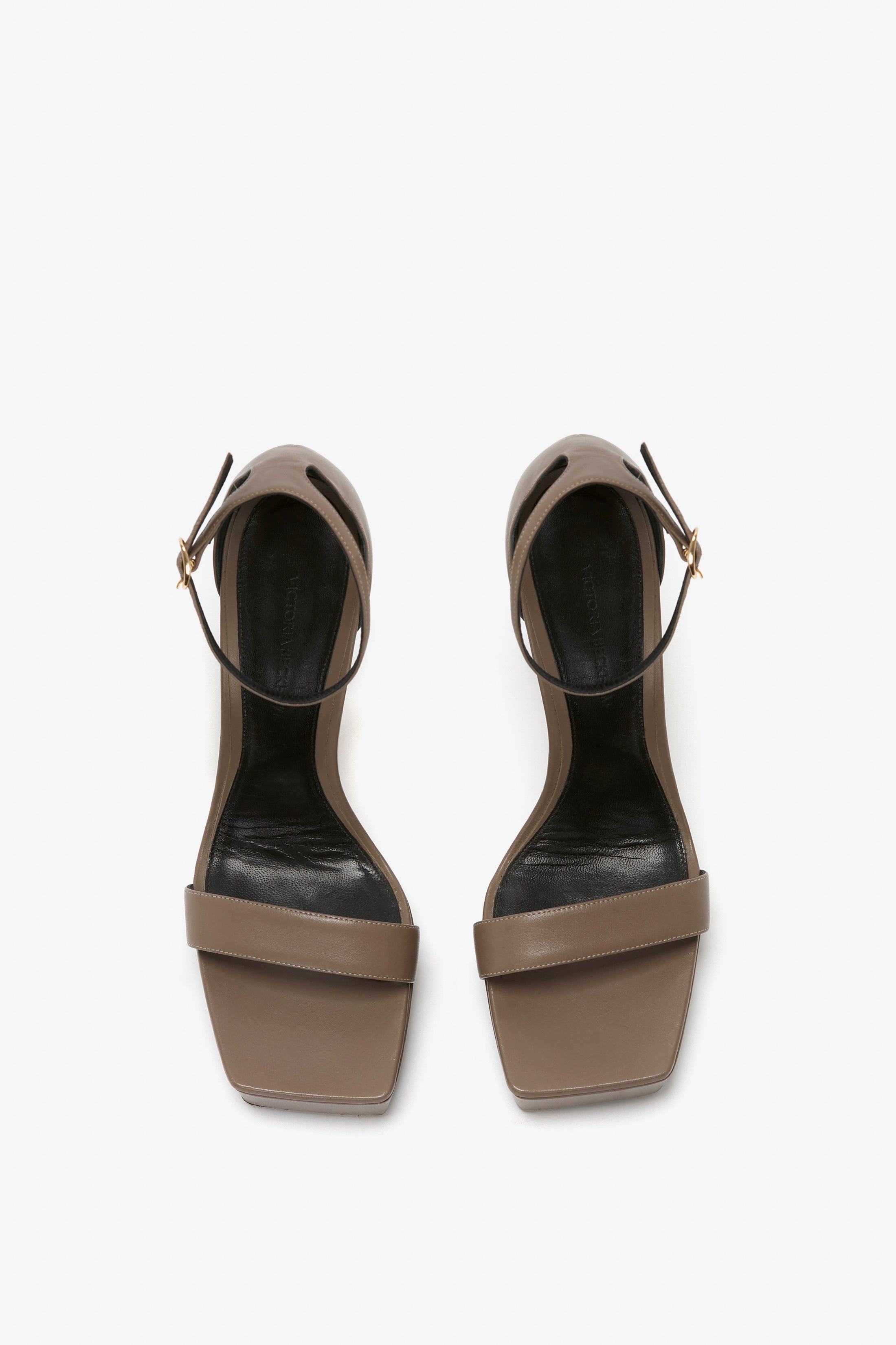 Squared Toe Platform Sandal in Beige Calf - 4