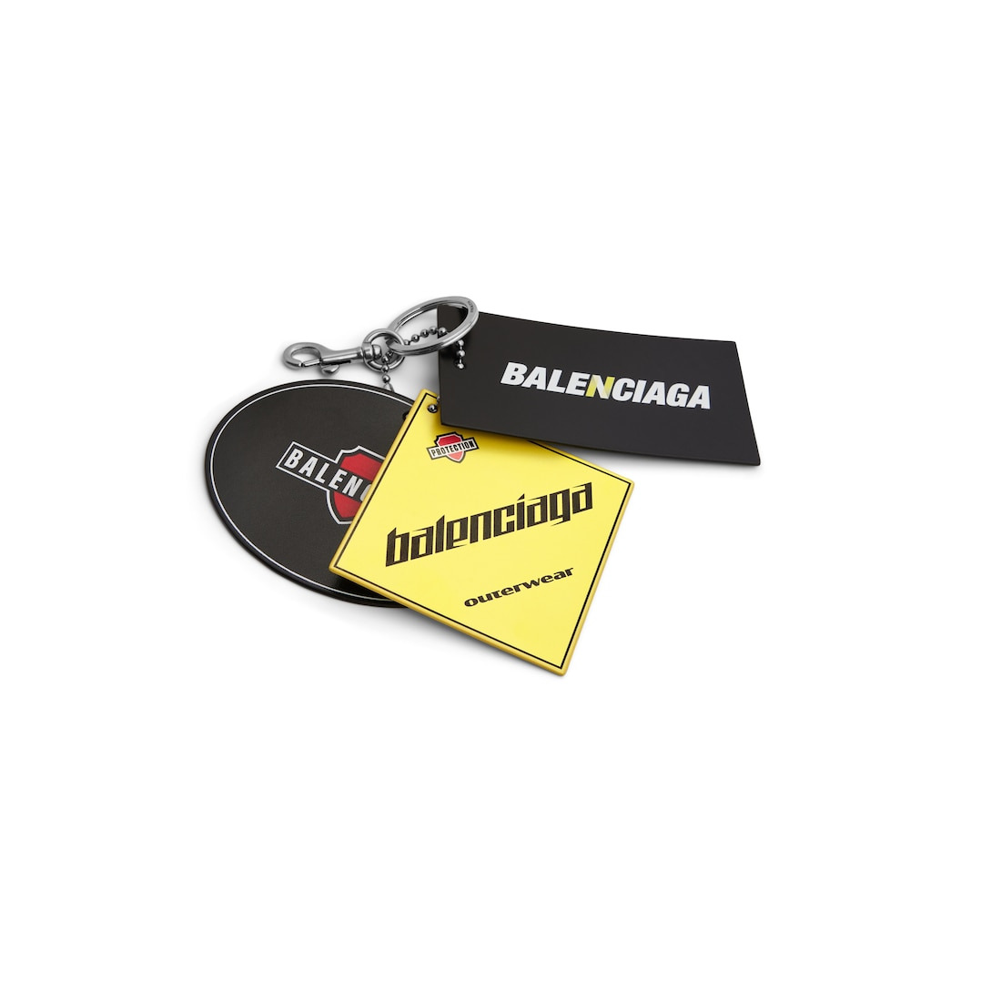 Men's Keychain 3 Tags Charm in Black/yellow/red - 2
