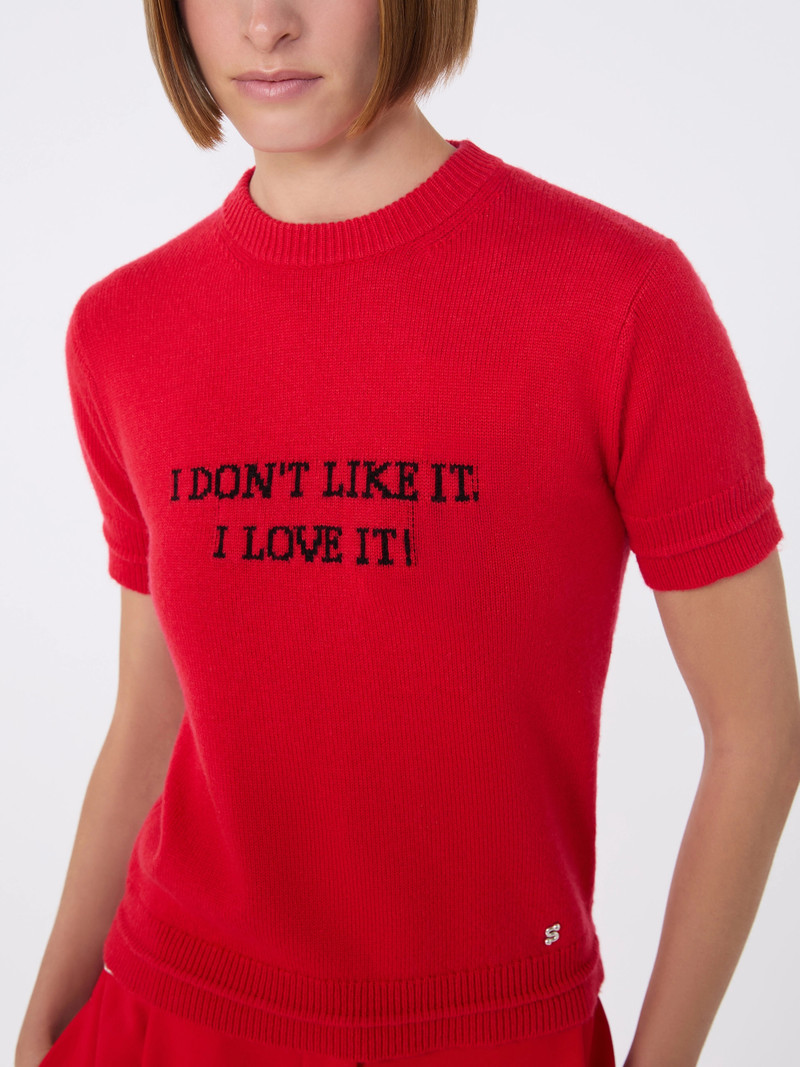 RUPIA Wool and cashmere-knit T-shirt - RED 6