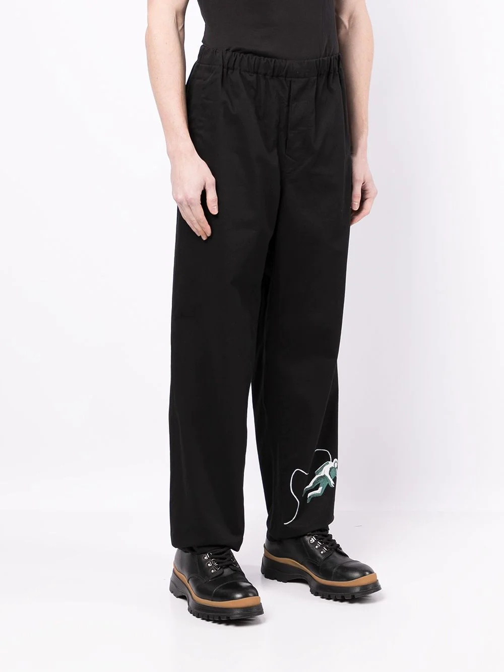 Spaceman-print straight-leg trousers - 3