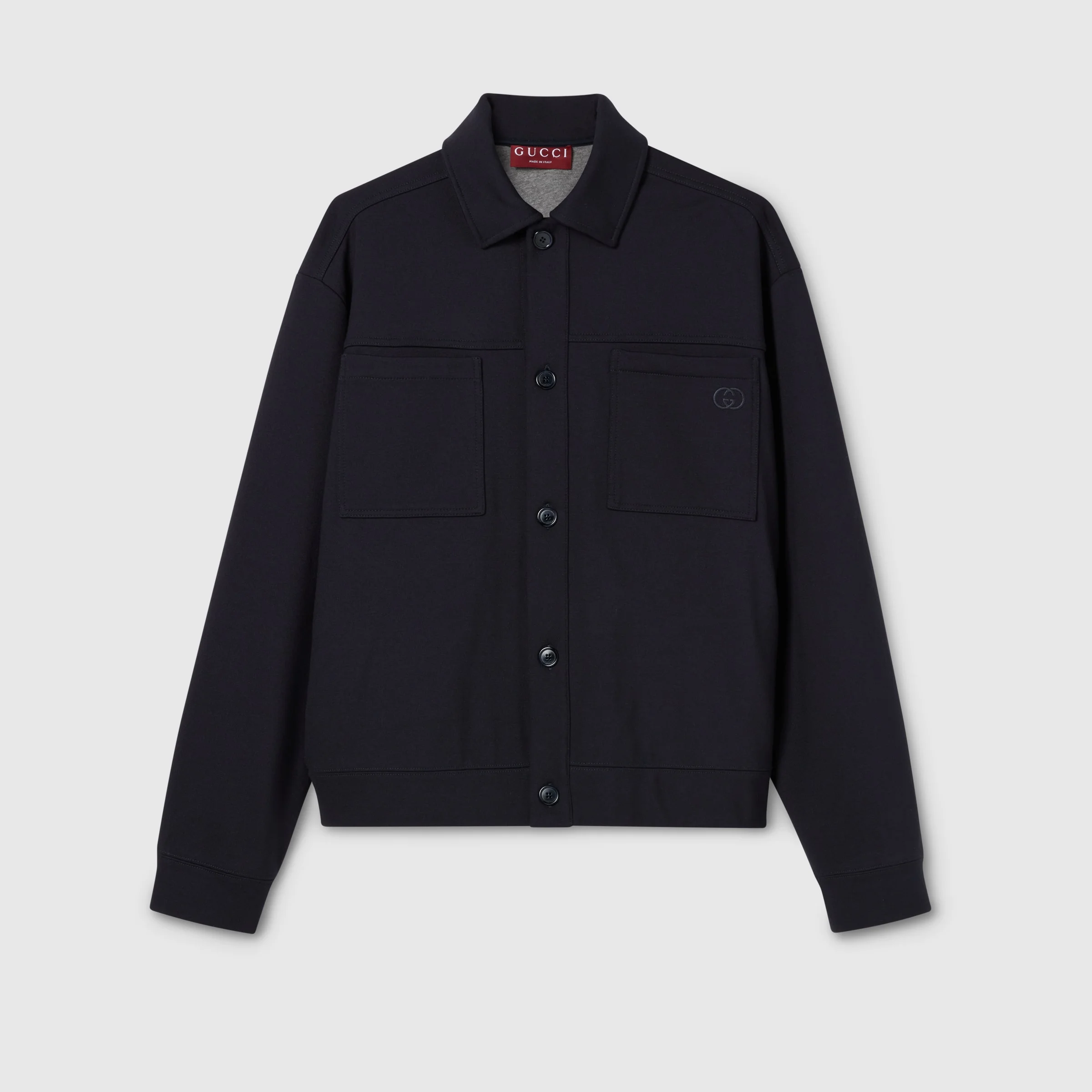 Cotton jersey jacket with embroidery - 1