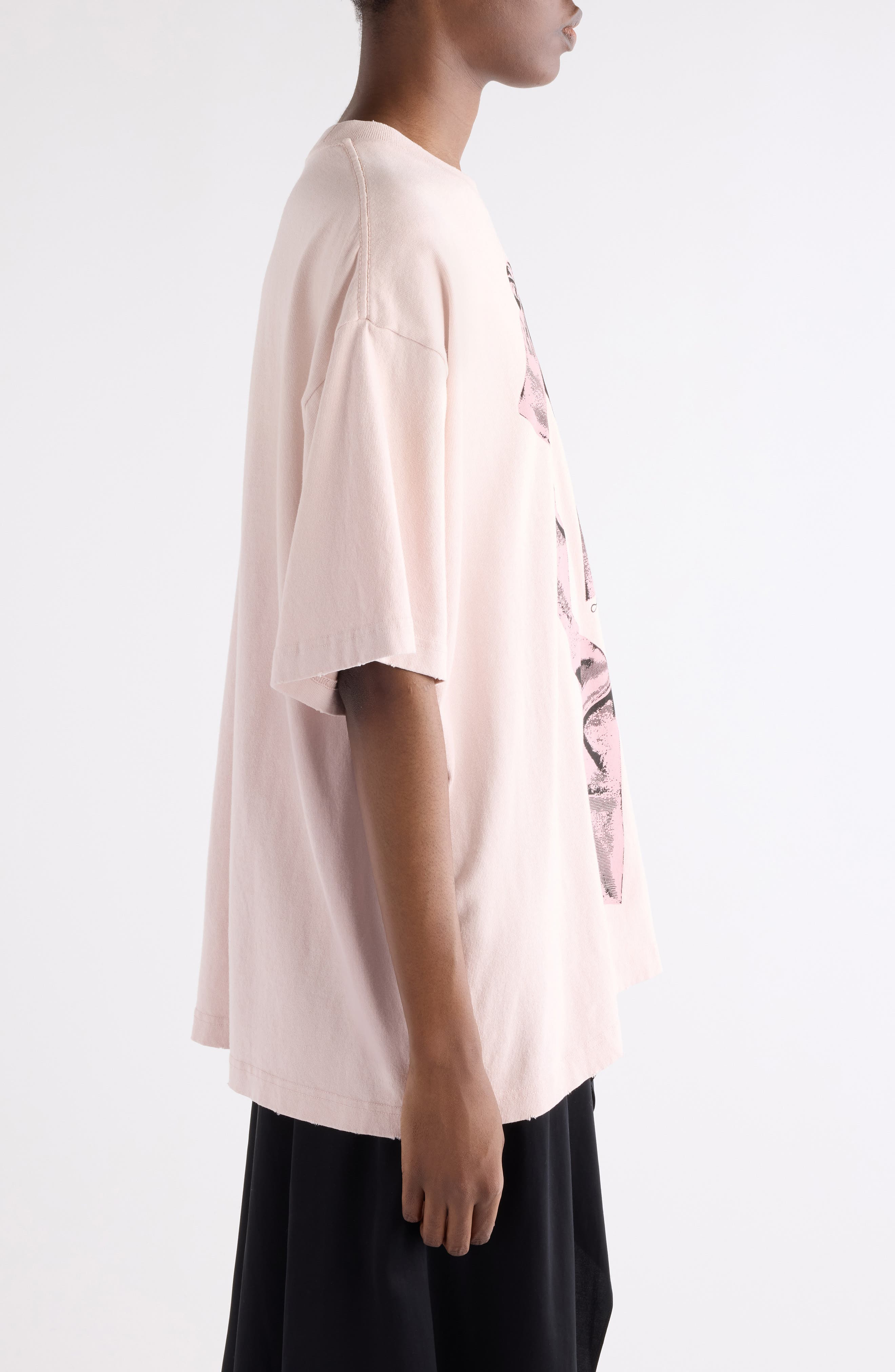 Acne Studios Edra Bell Graphic T-Shirt in Violet Pink at Nordstrom - 4