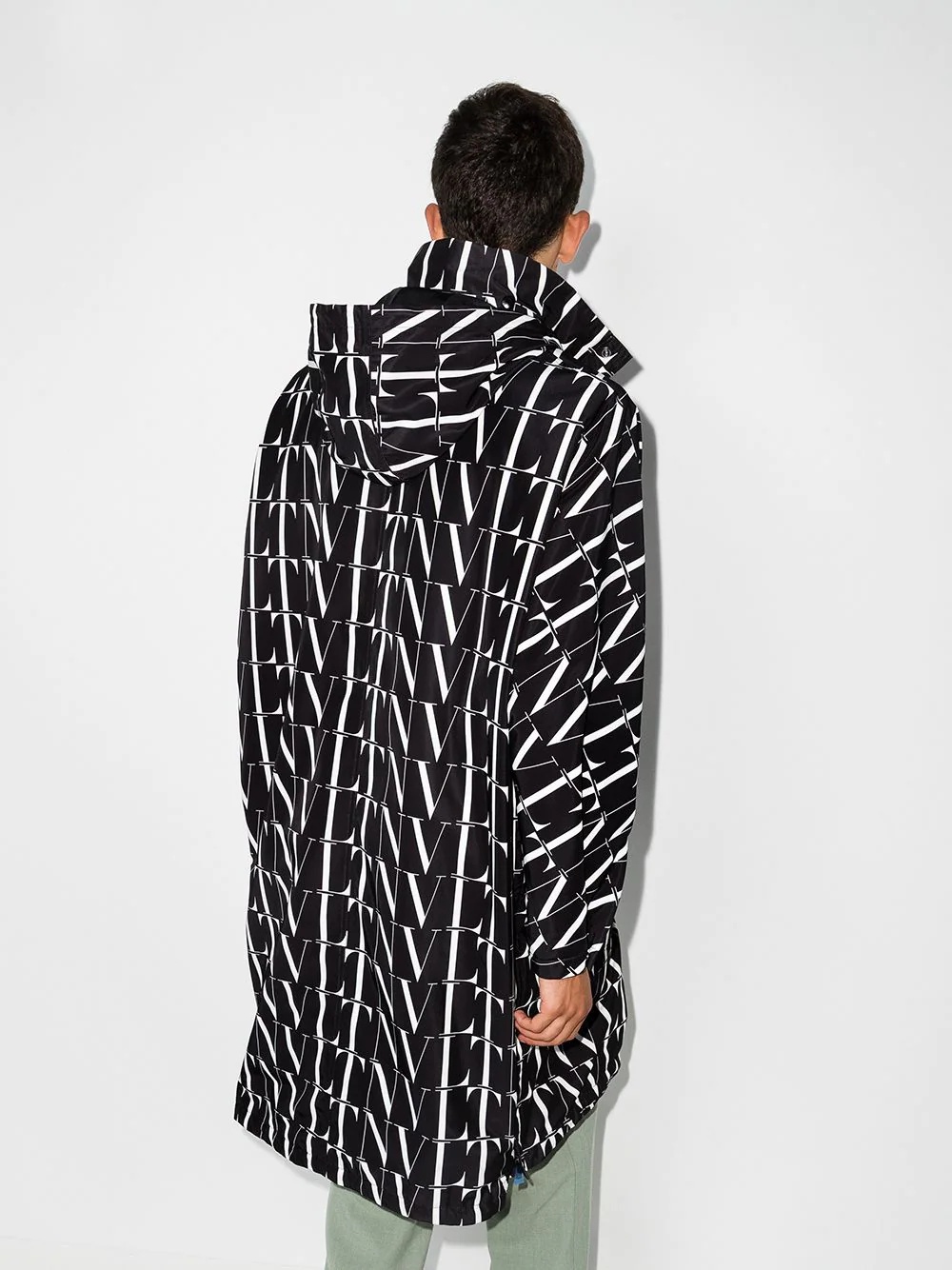 hooded VLTN logo-print lightweight jacket - 3