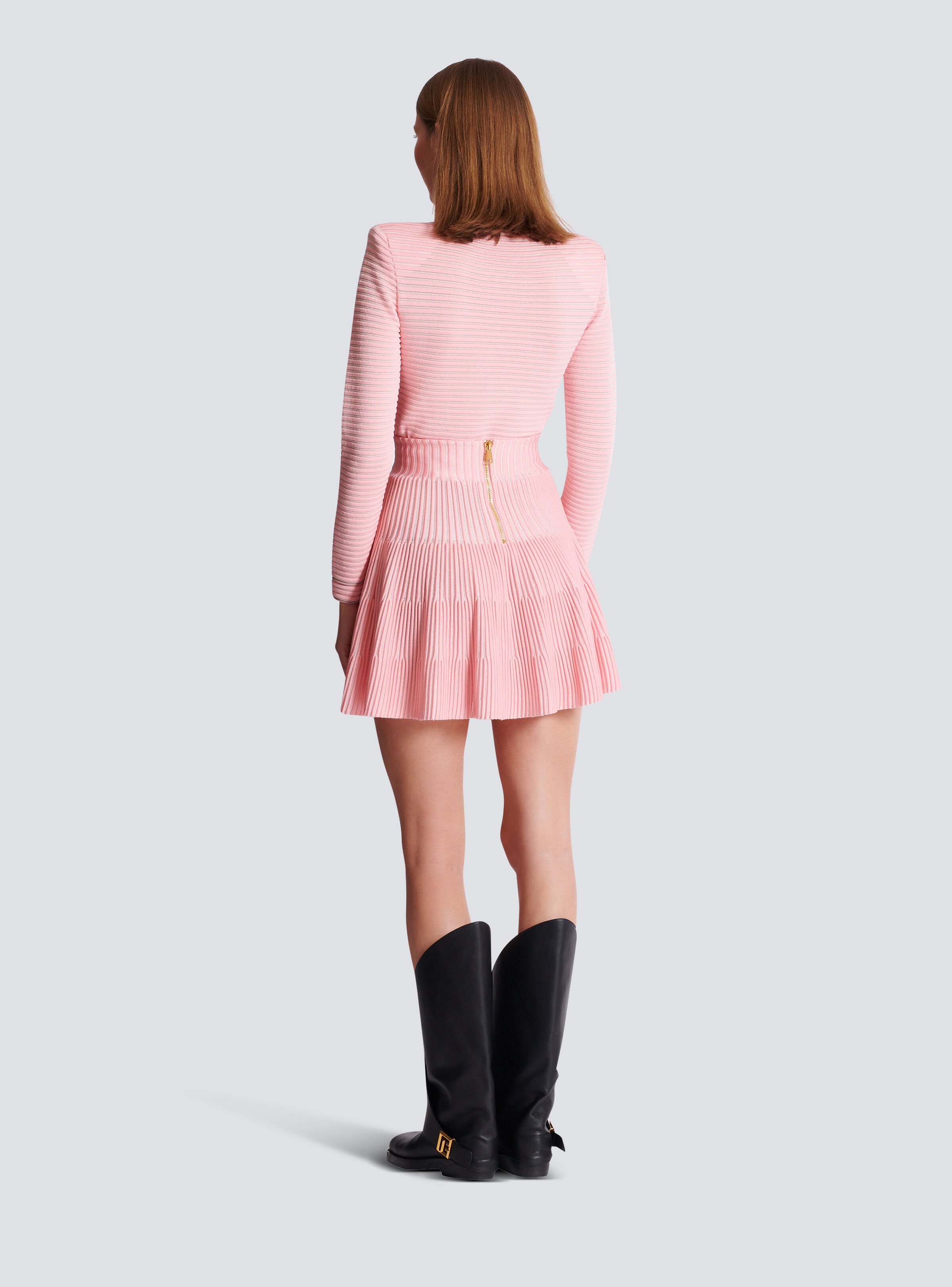 A-line textured knit skirt - 4