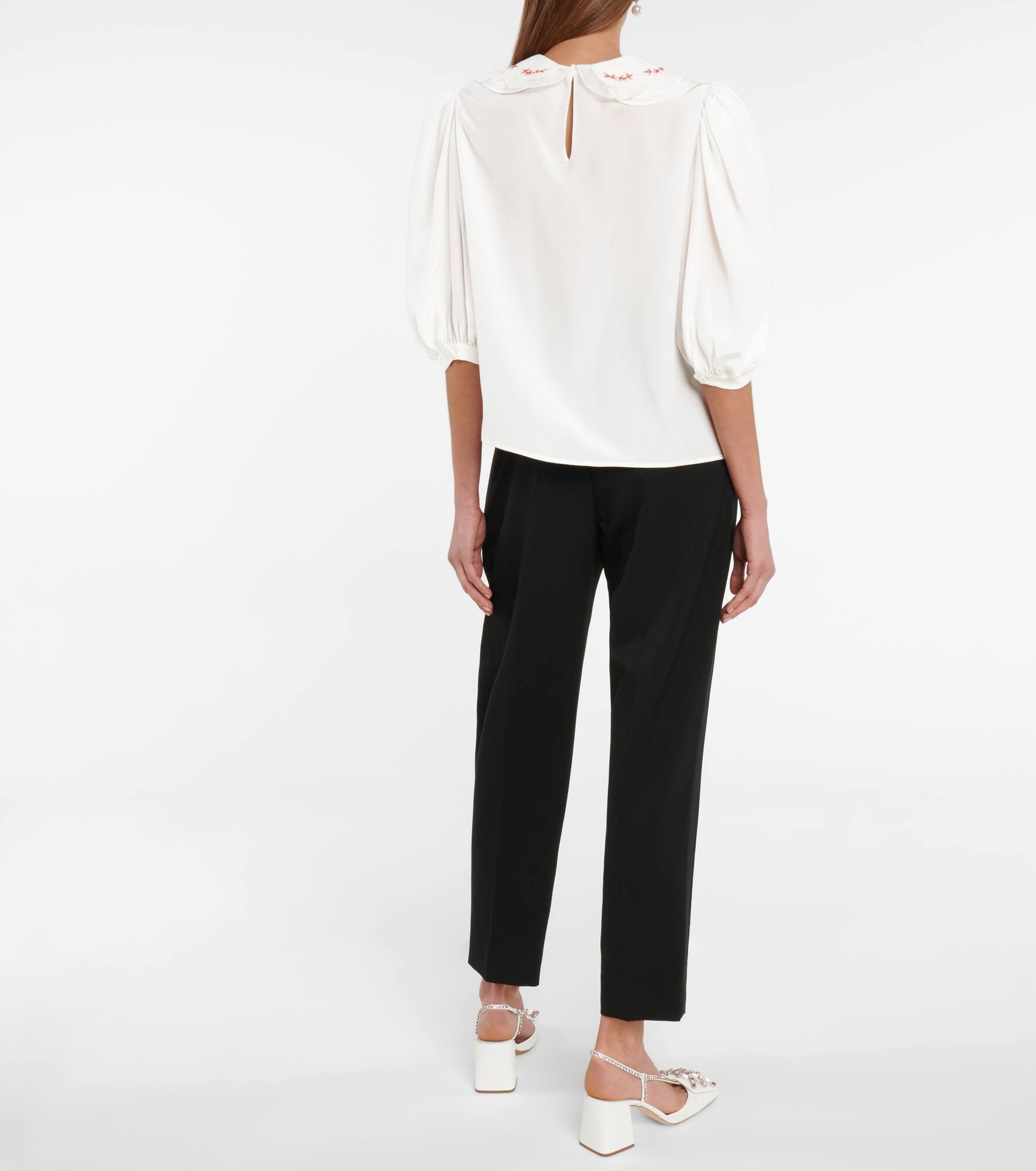 Silk crêpe de chine top - 3