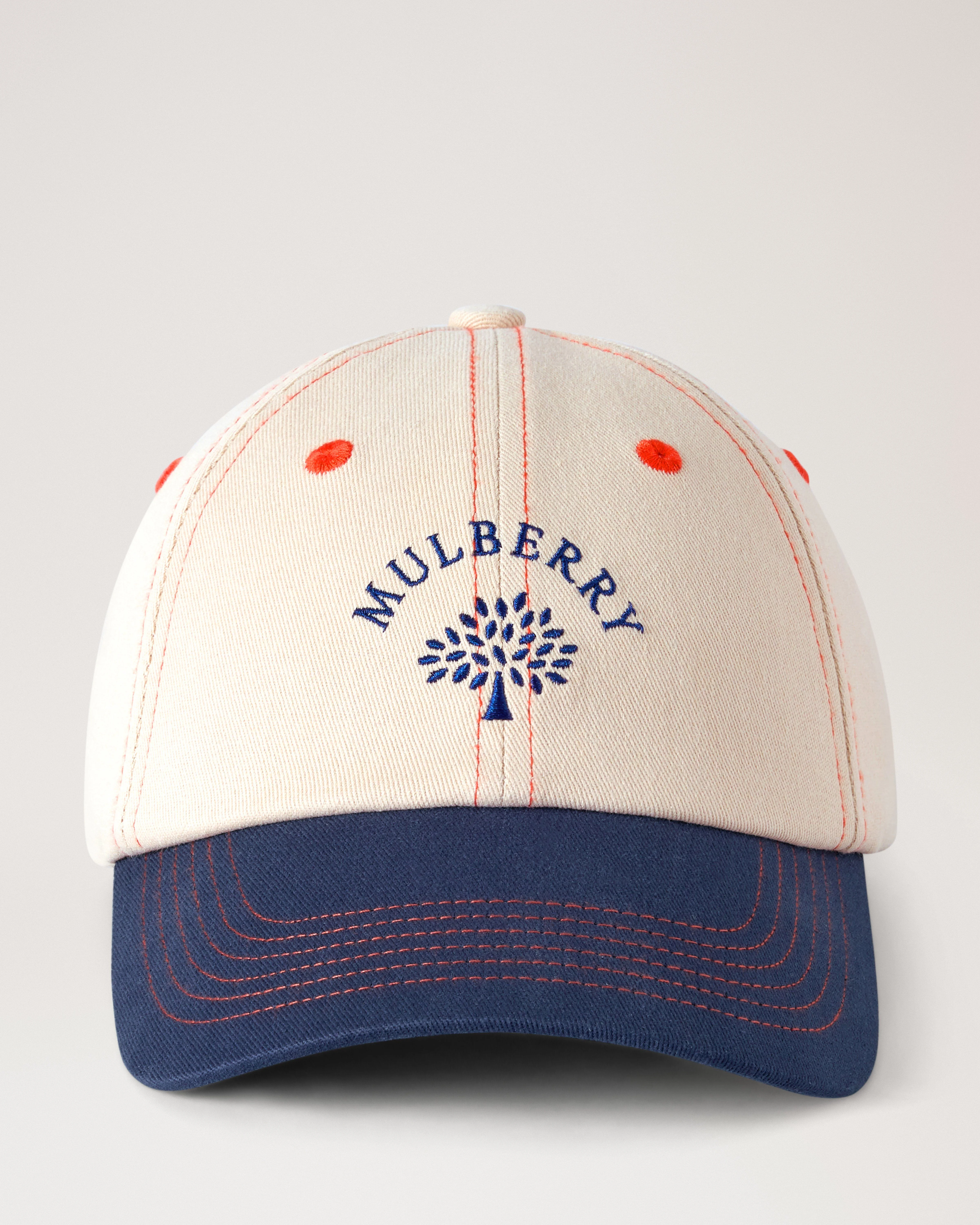 Mulberry Tree Baseball Cap - Colour Block Ecru & Night Sky Cotton - 1