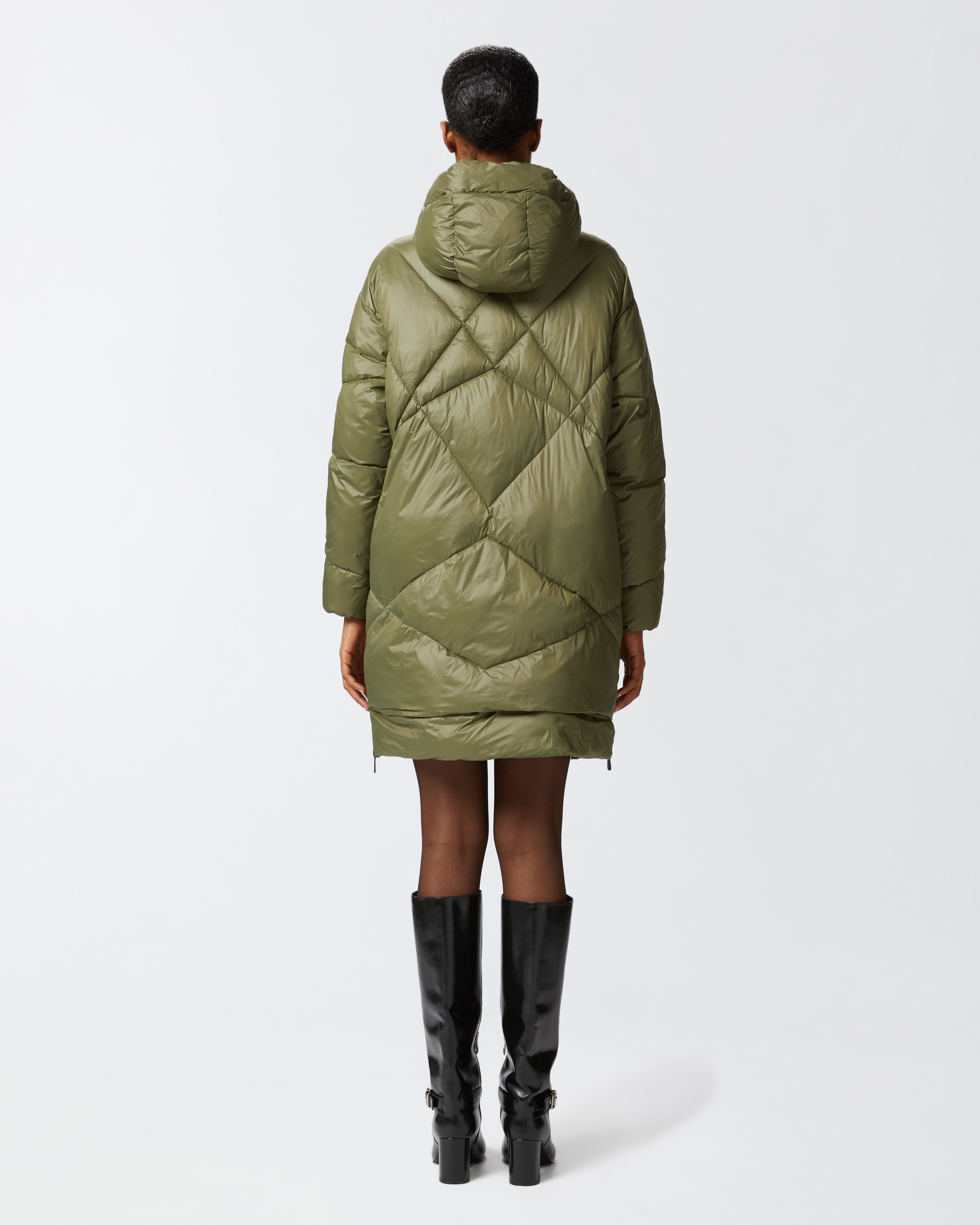 TECHNICAL CANVAS PADDED PUFFER JACKET WITH HOOD - 4