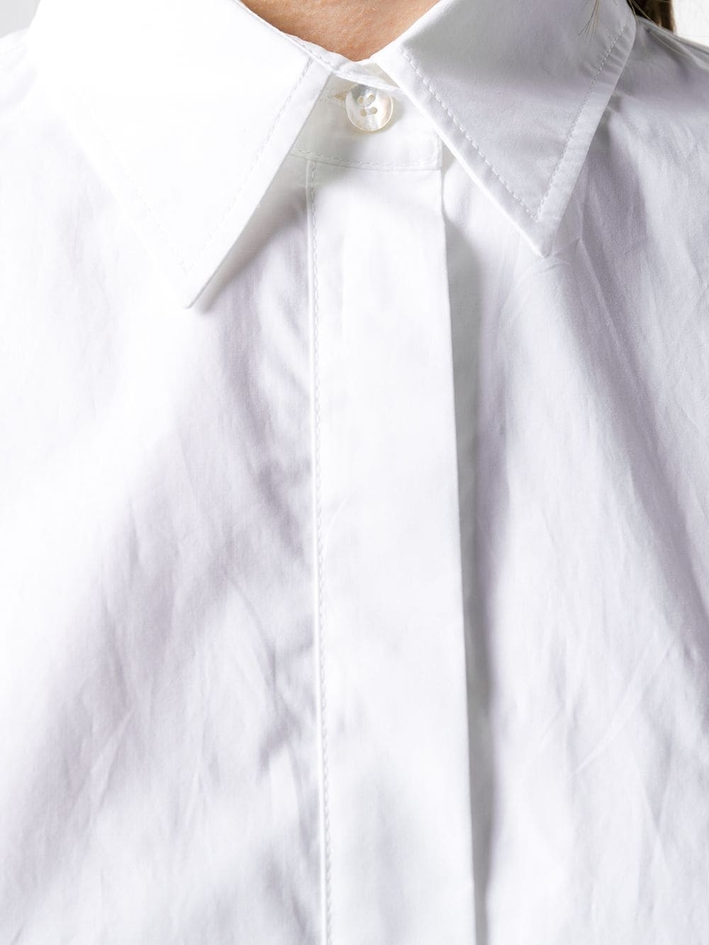 back tie fastening buttoned shirt - 5