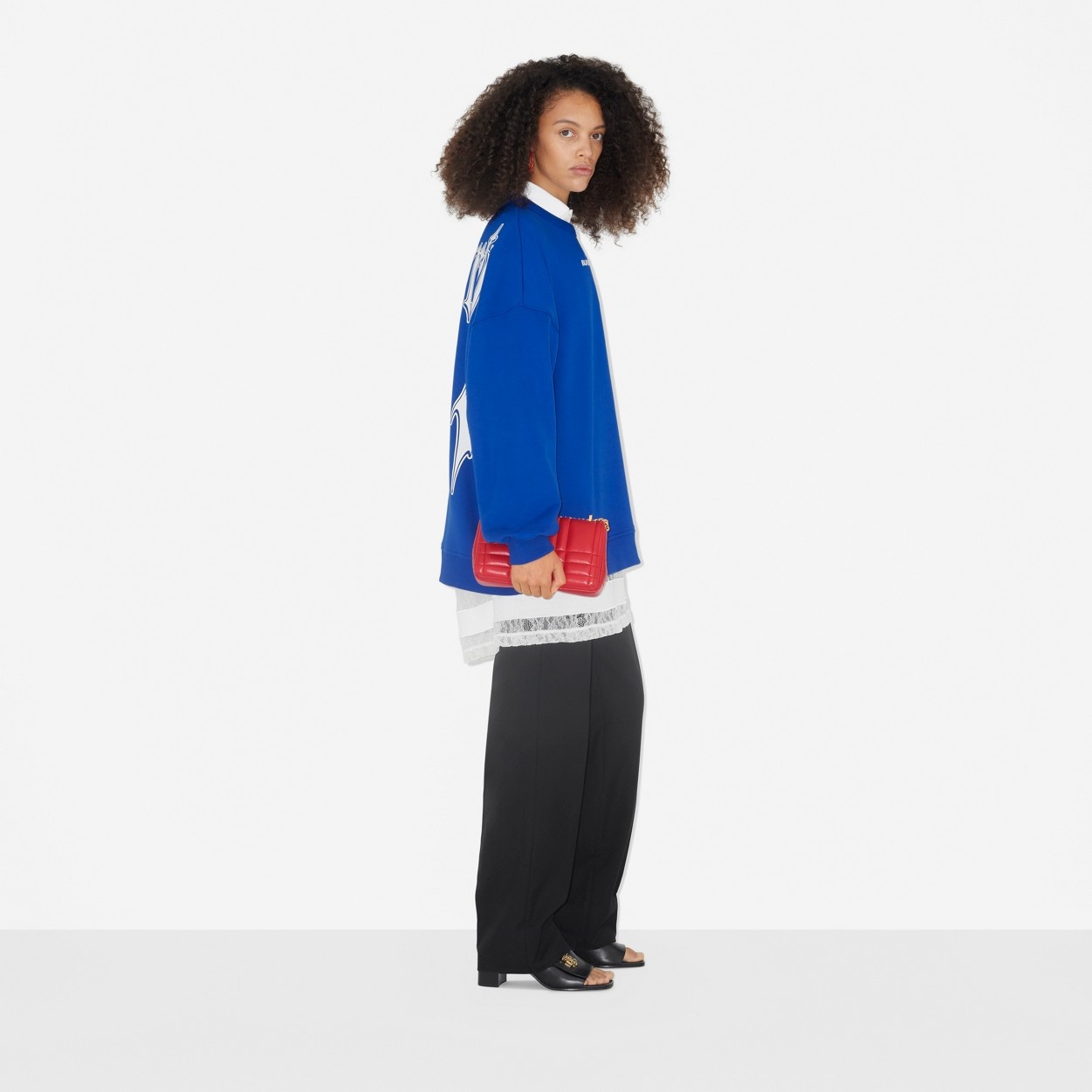 Logo Print Cotton Oversized Sweatshirt - 3